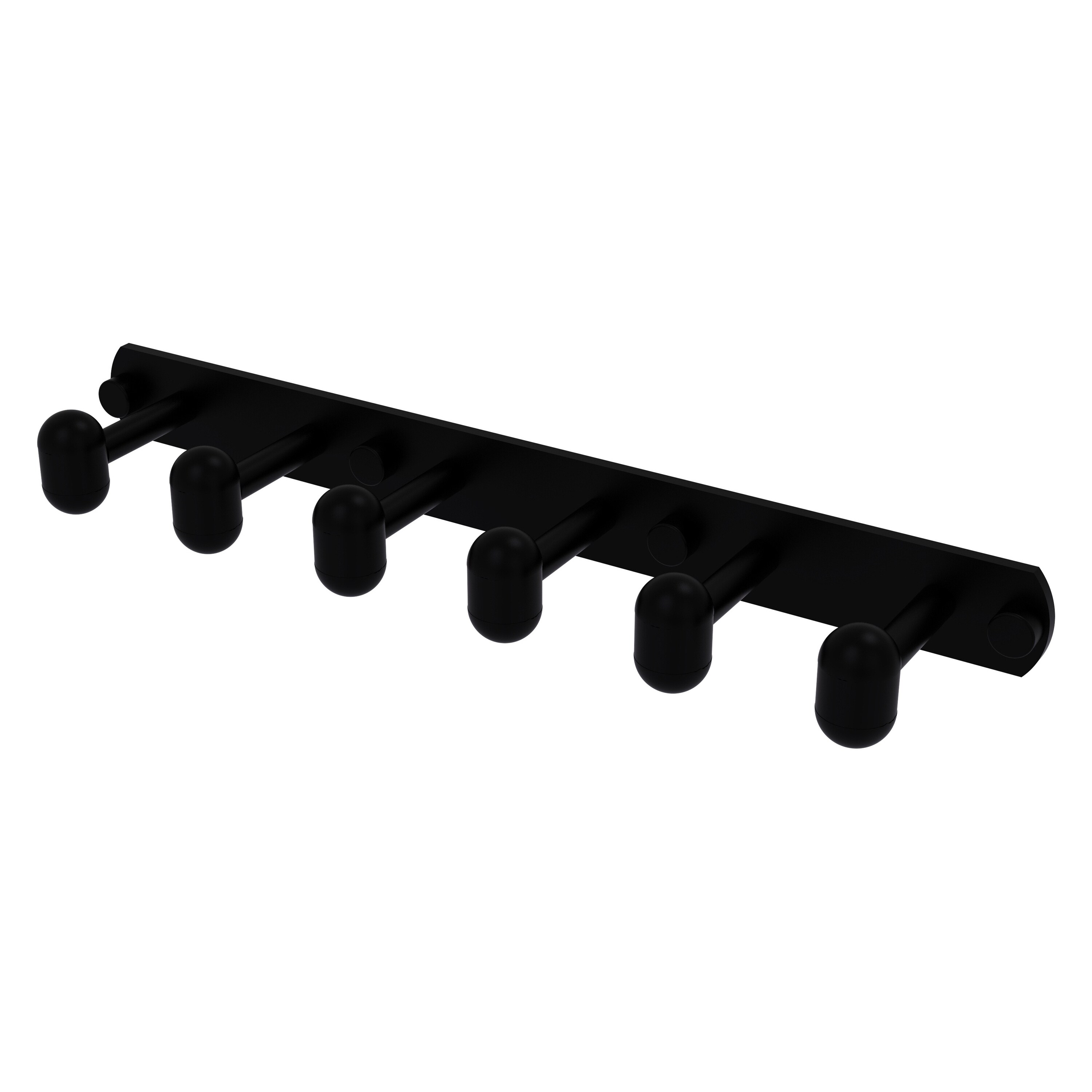 Allied Brass TA-20-6-BKM Tango Matte Black 6 -Hook Wall mount Towel Hook