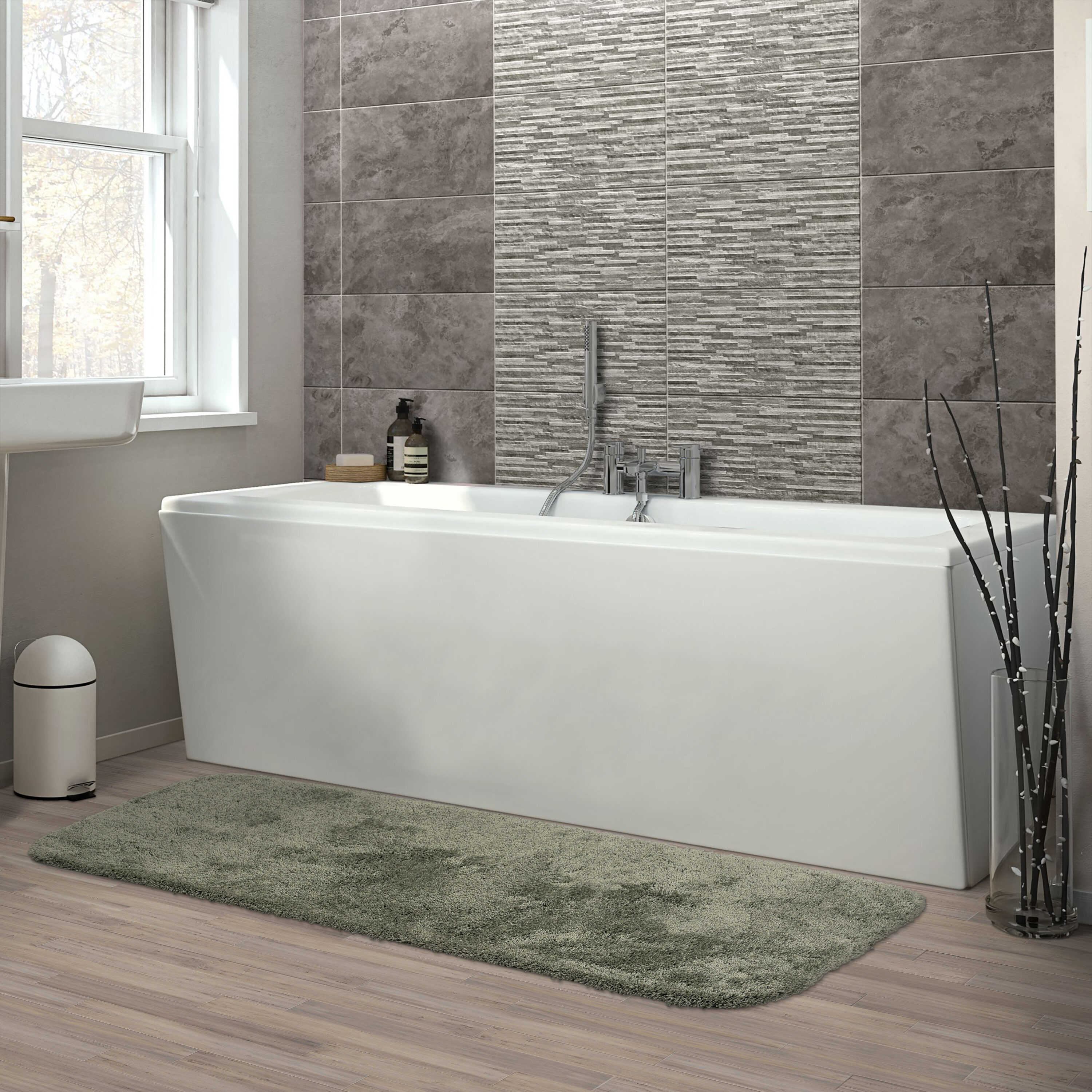 Garland Rug BA130W022060I8 Finest Luxury 22-in x 60-in Deep Fern Nylon Bath runner