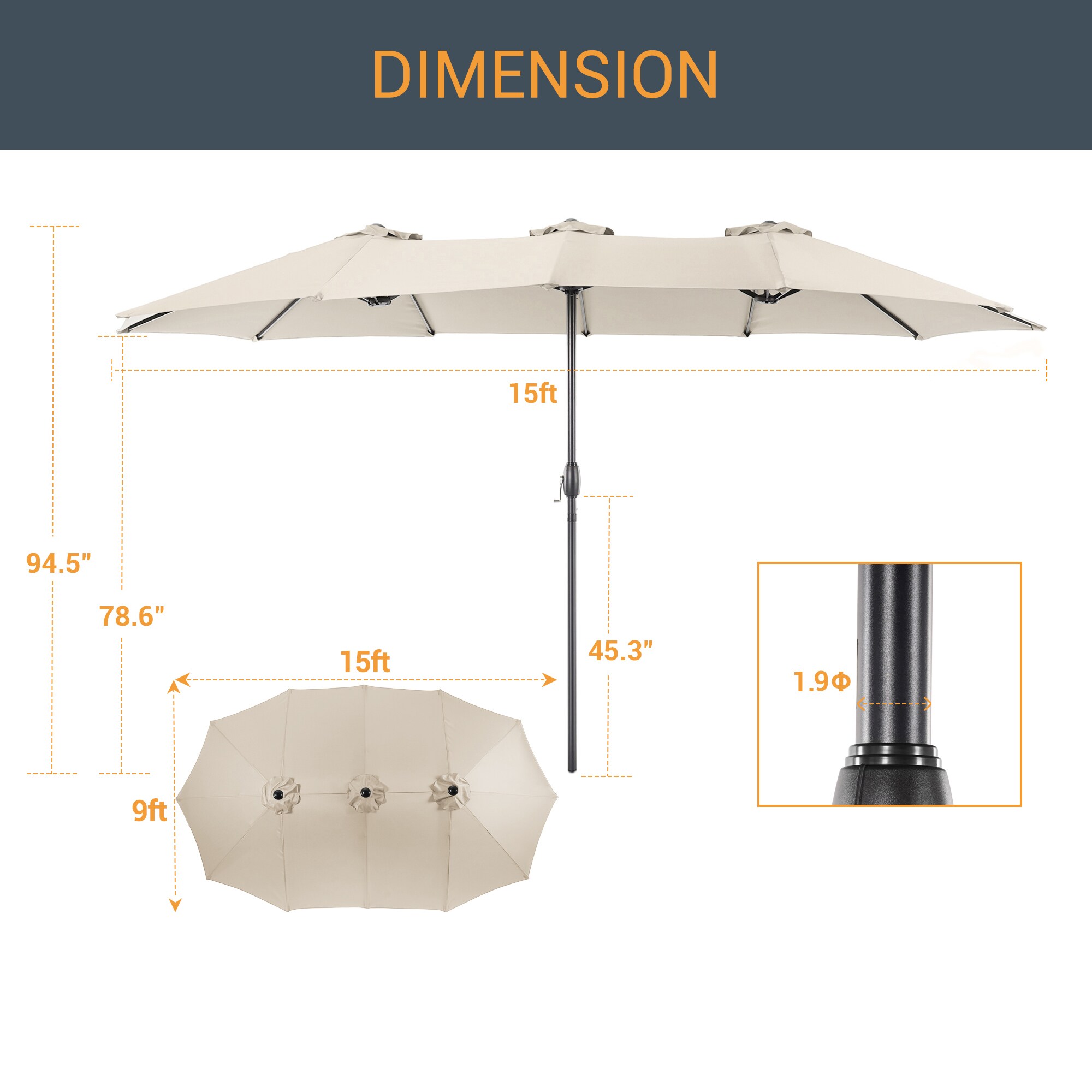 ACEGOSES LW-MK-460SD-B Umbrellas-2 - View #2