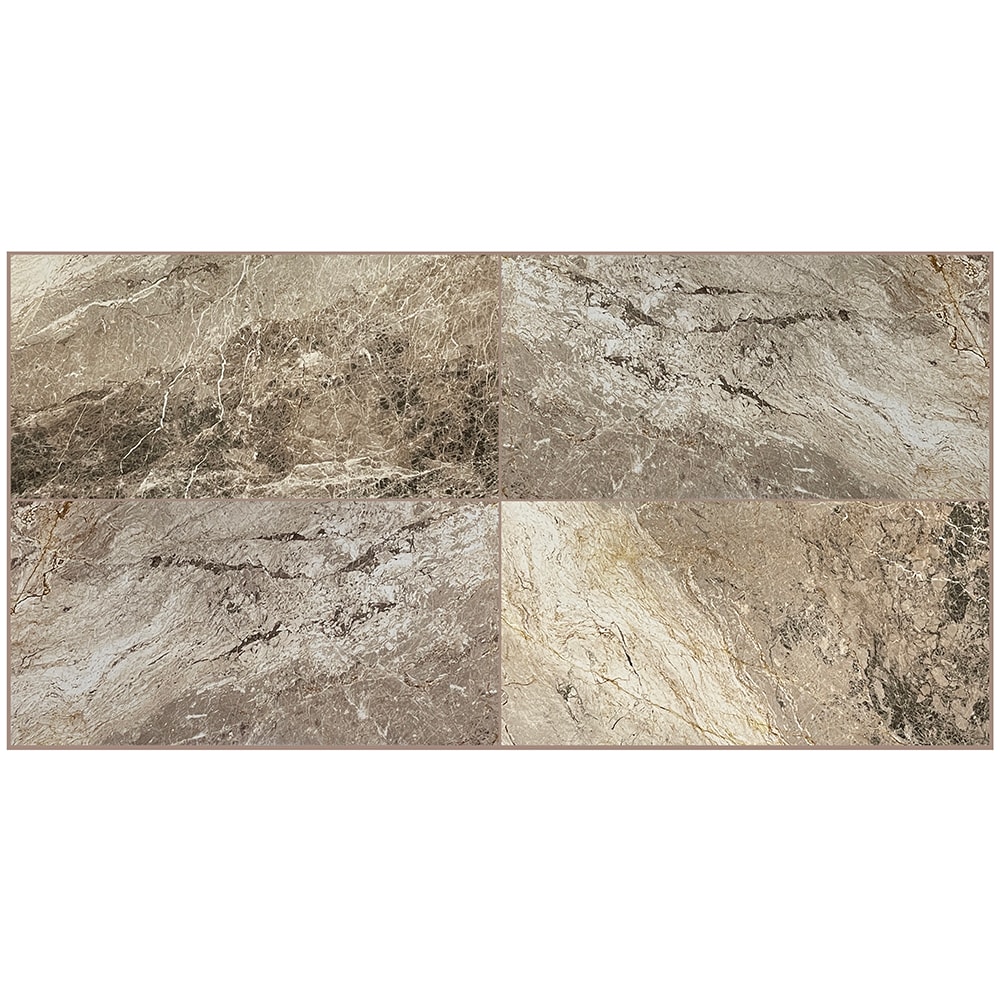 allen + roth Breccia 12-in x 24-in Polished Porcelain Floor and Wall Tile ( 1.93-sq ft Piece )