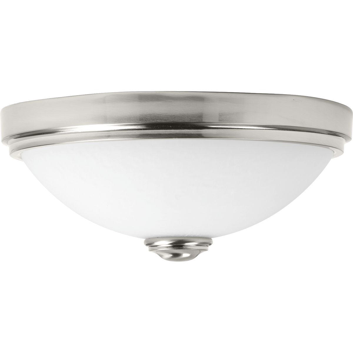 Brushed Nickel 13" LED Flush Mount with White Glass Shade