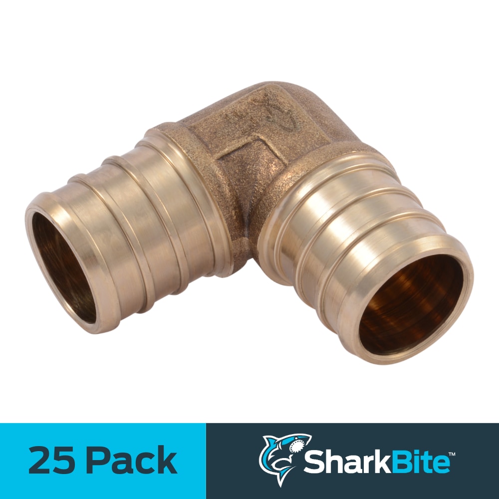 SharkBite UC256LF 3/4-in PEX Crimp Brass 90-Degree Elbow (25-Pack)