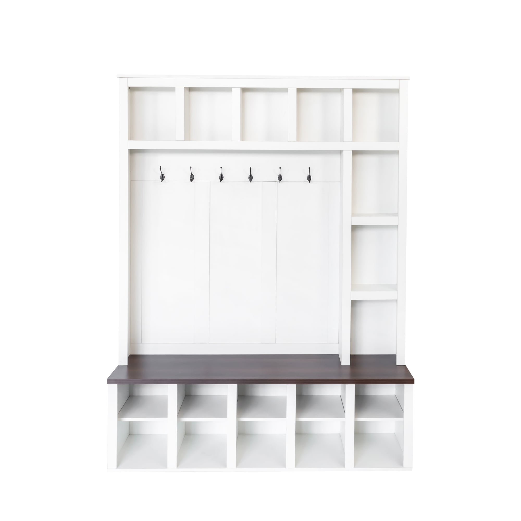 Bybafun YA2500136 Modern 59-in White Composite Hall Tree