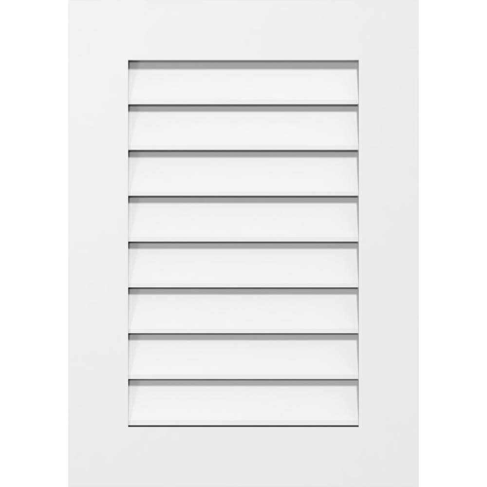 Ekena Millwork GVPVE24X1401SF 24-Inches x 14-Inches Off-white Rectangle PVC Gable Louver Vent