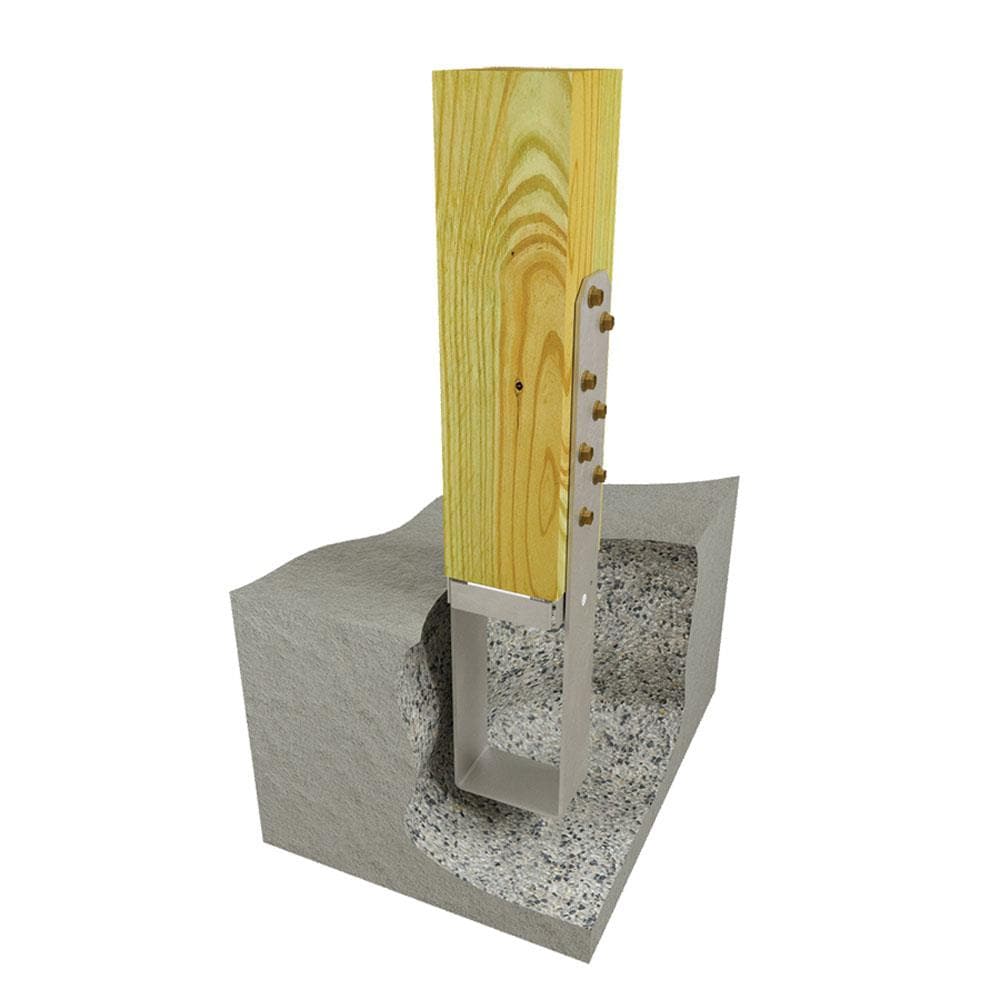 USP 4-in x 4-in Triple Zinc Wood To Concrete (Cast In Place) Base in ...