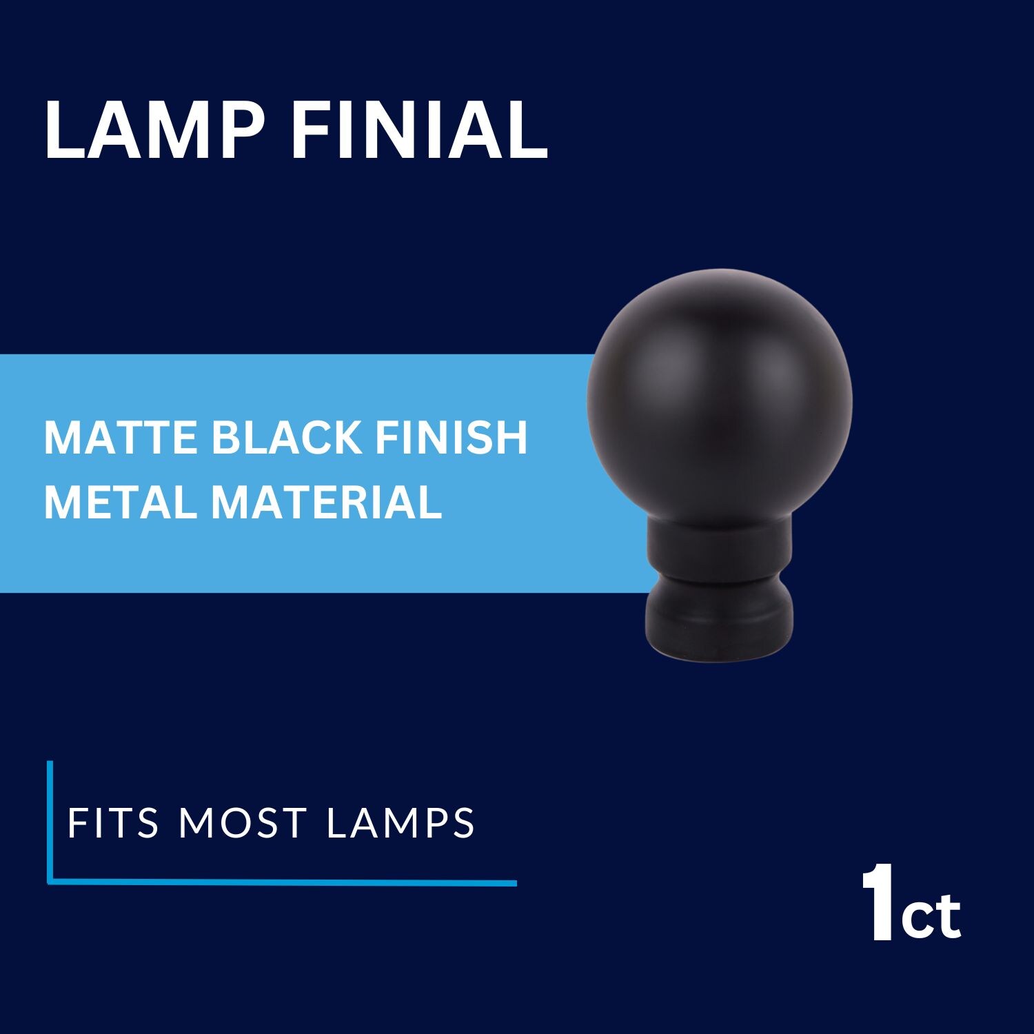 Project Source LPF3BK Lamp-Finials - View #5