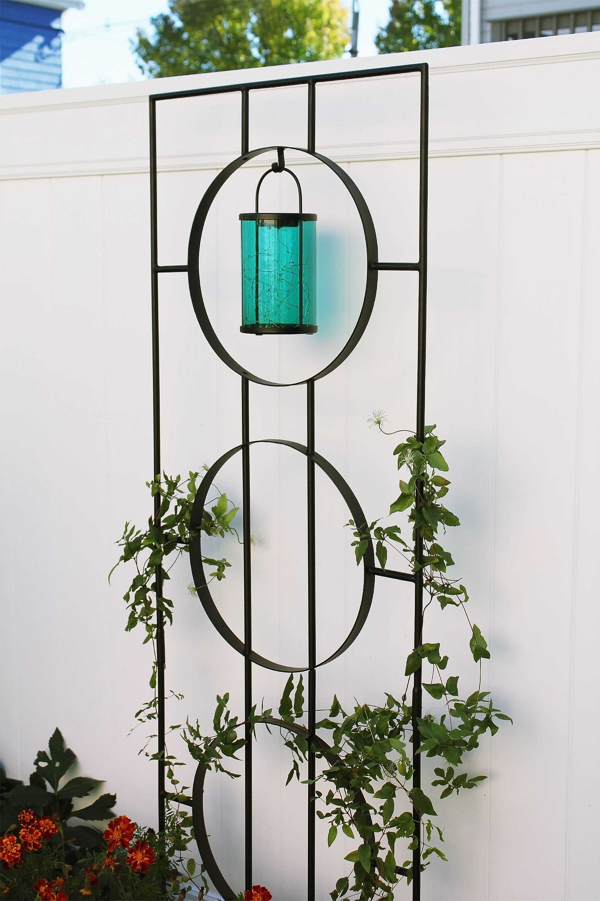 Zen Harmony 44" Black Wrought Iron Garden Trellis