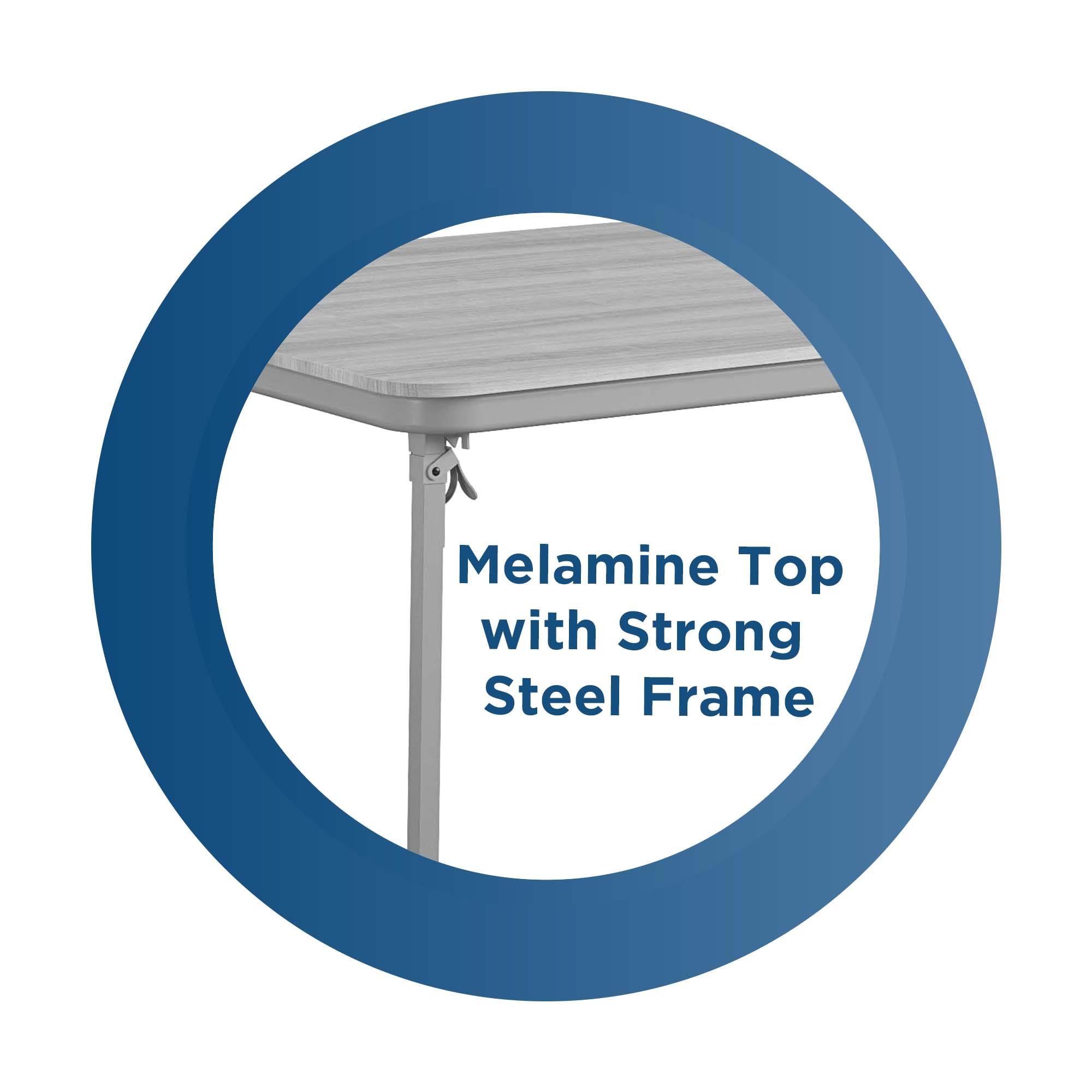 Gray Composite Square Folding Card Table with Steel Frame