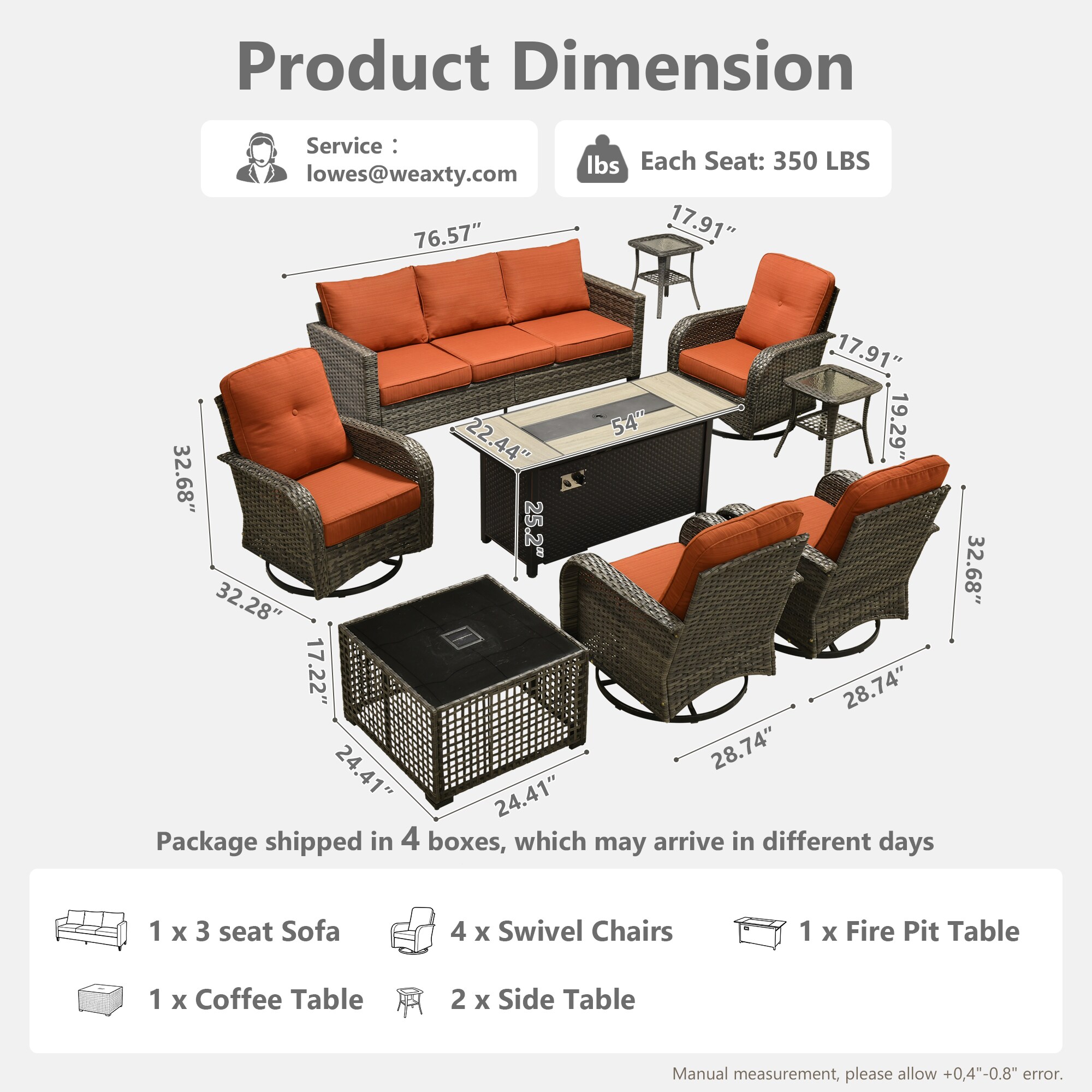 weaxty HMB8503YZGNCRS810S1 Patio-Conversation-Sets - View #7
