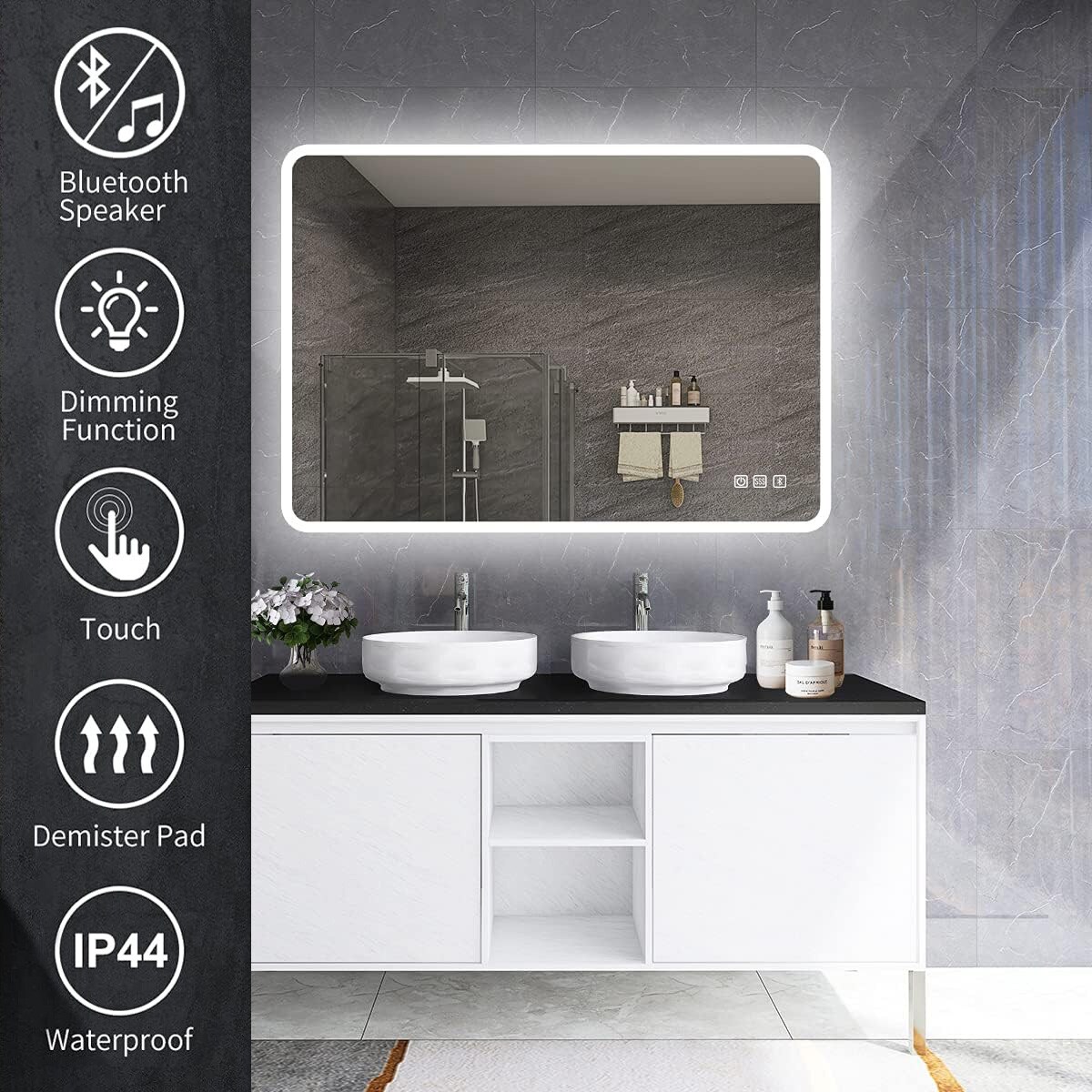 Bathroom Towel Storage Cabinet Stone Vanity 60 Inch Bathroom Double Sink -  AliExpress