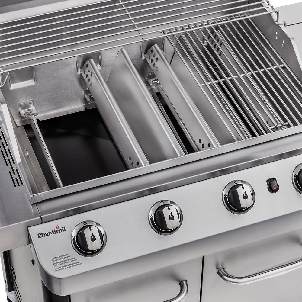 Char Broil Silver 4 Burner Liquid Propane Gas Grill with 1 Side