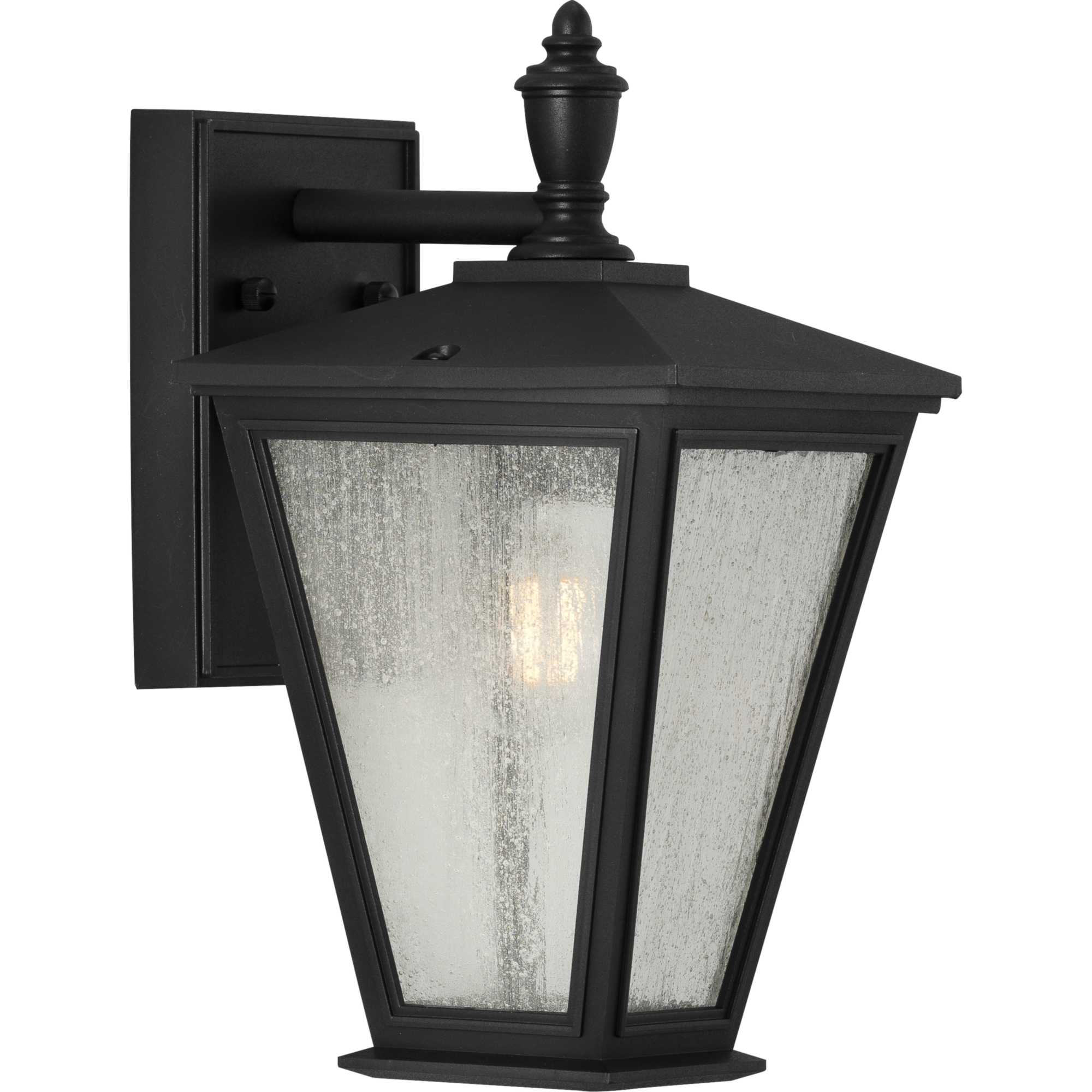 Progress Lighting P560166-031 Cardiff 1 -Light 12.5-in H Black Hardwired Outdoor Wall Light