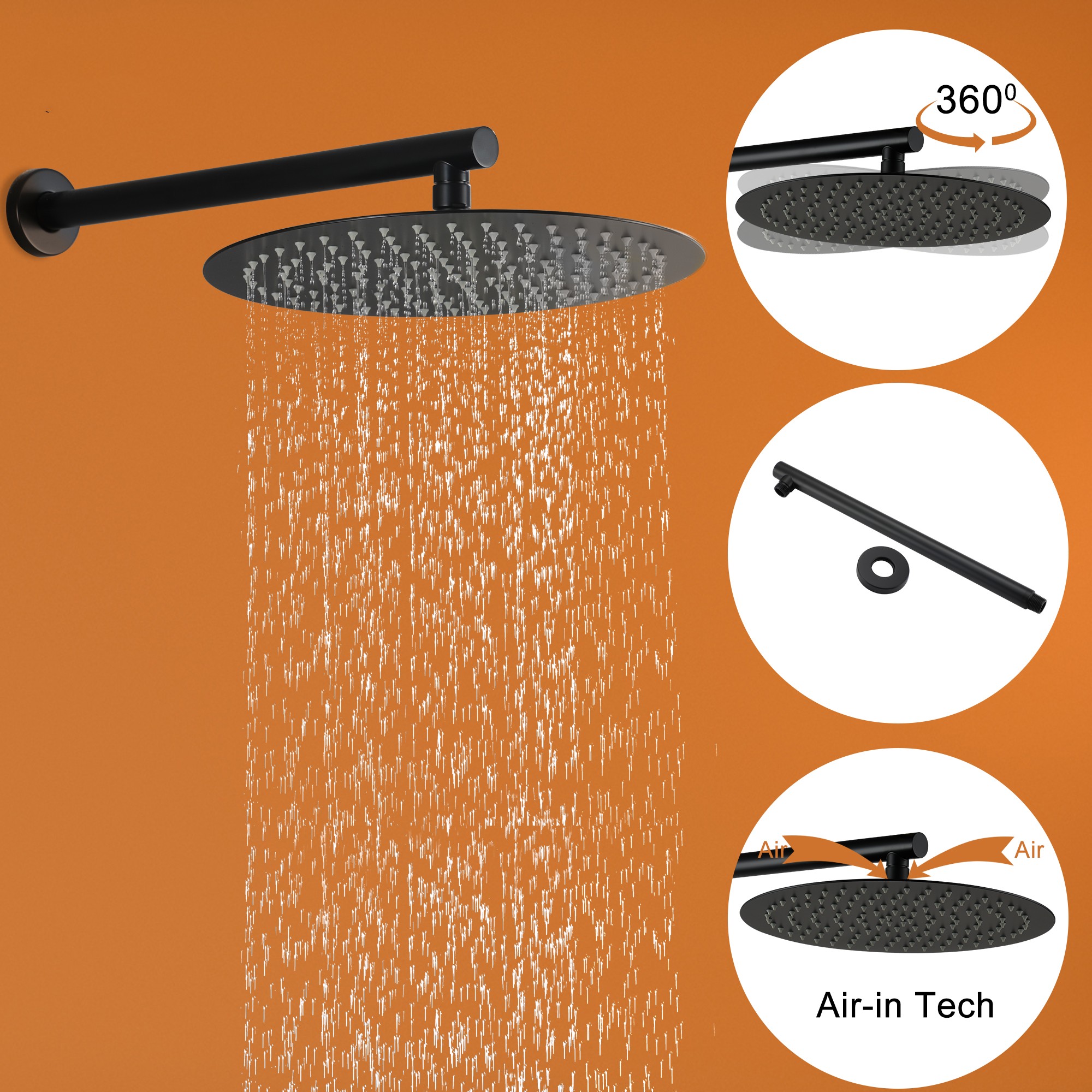 CASAINC CS3572-MB Showerhead-Bar-Panels - View #5