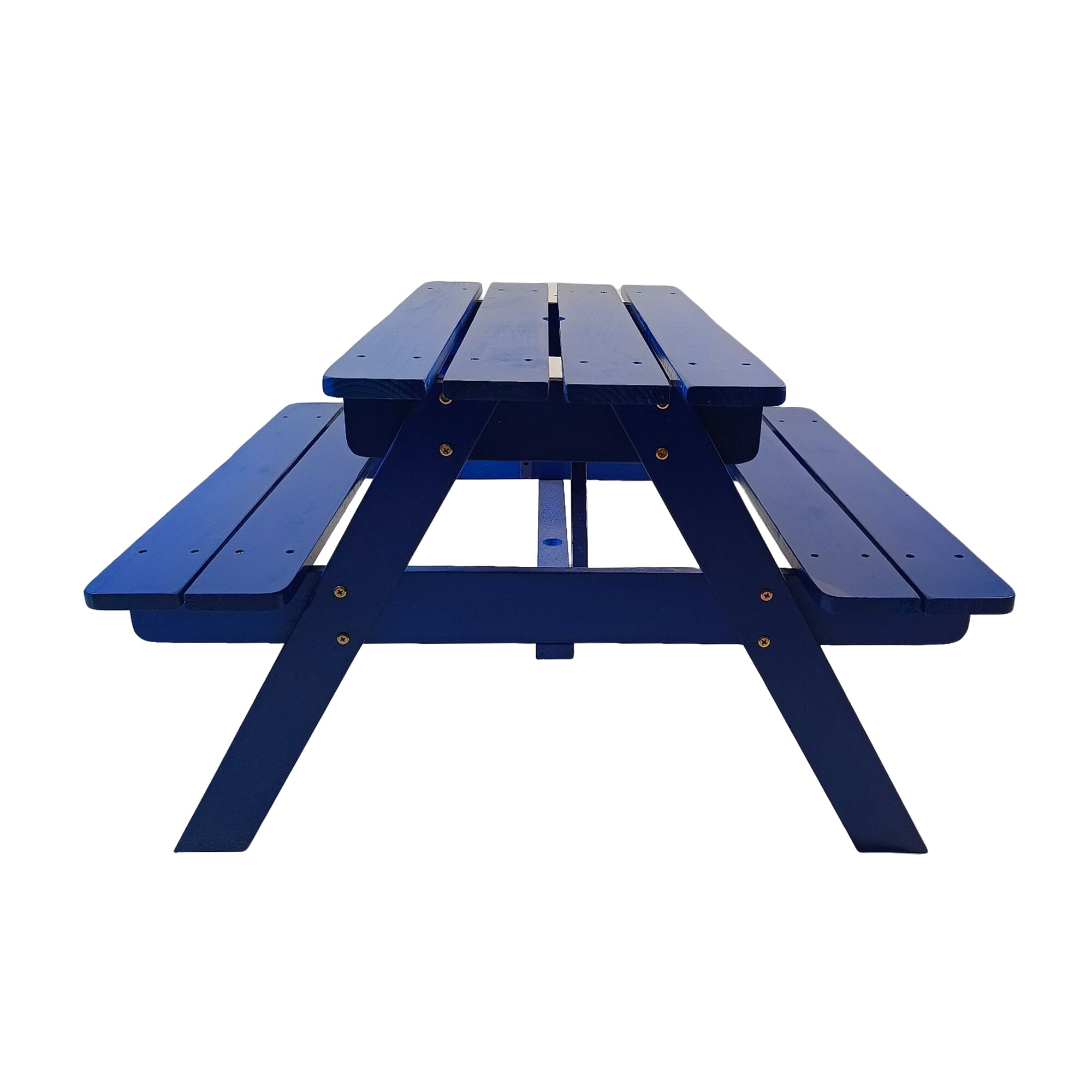 WELLFOR GIZ-LEH1476 29.53-in Blue wood Rectangle Picnic Table