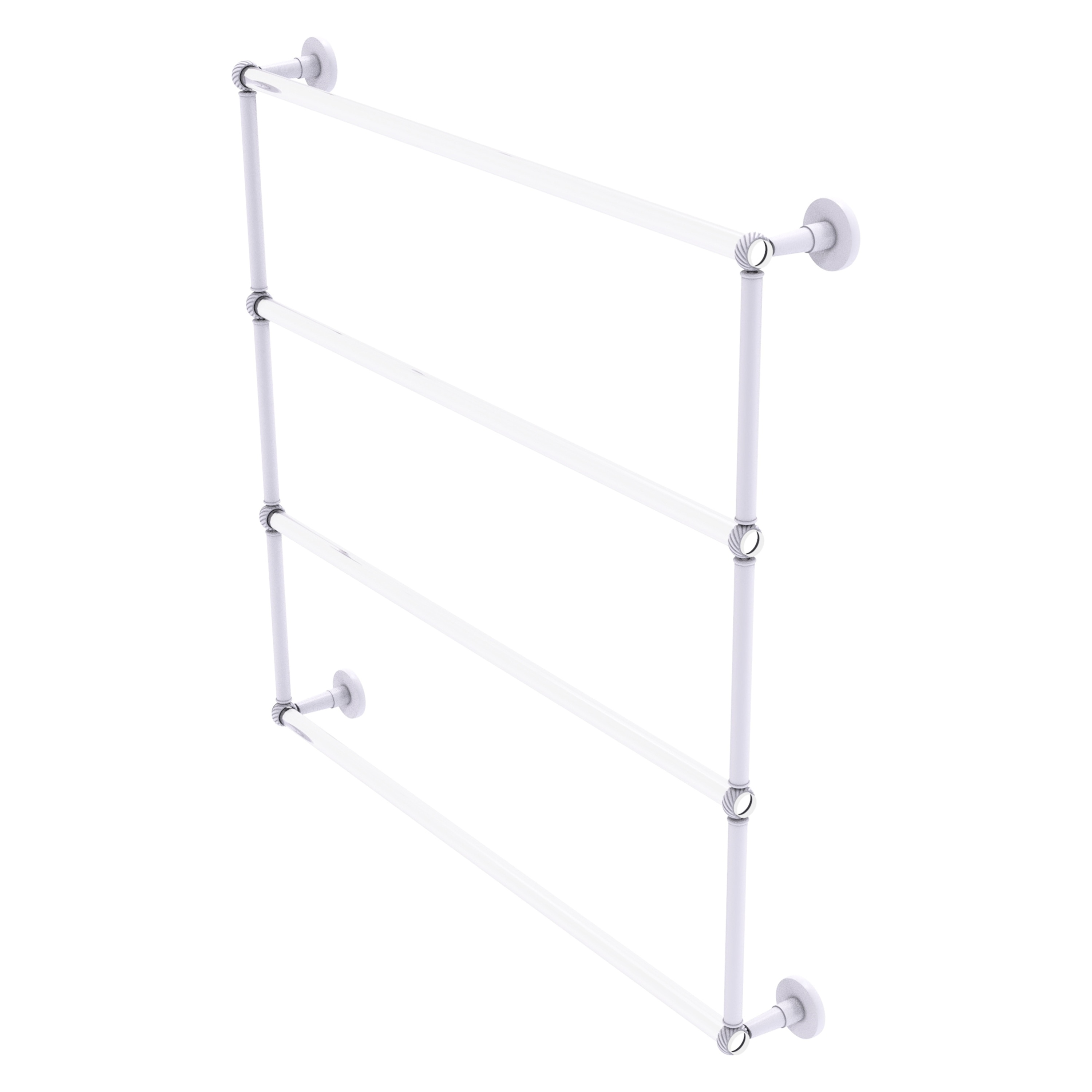 Allied Brass CV-28T-36-WHM Clearview 36-in double Matte White Wall mount 4-tier Towel Bar