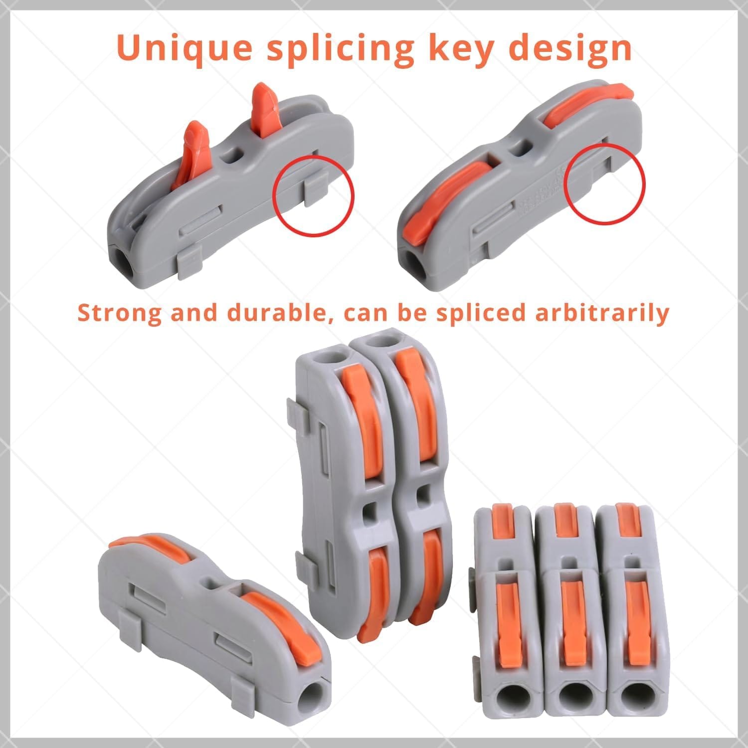 Afoxsos 1 Conductor Circuit Inline Wire Connectors Push in Terminal ...