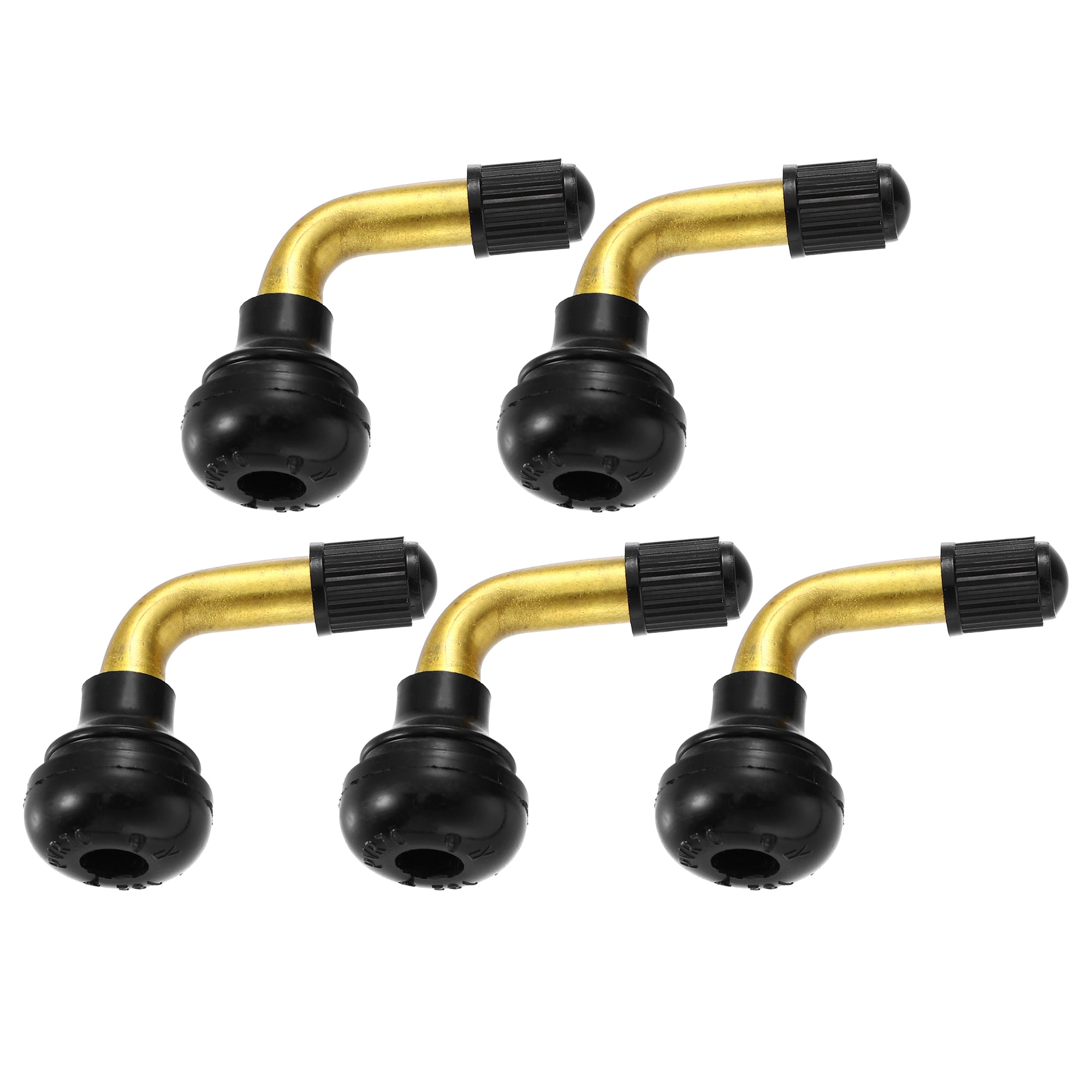 Unique Bargains 5pcs Auto Tire Valve Air Tyre PVR70 Valve Stem Bent 90 Degree Angled Snap in Rubber Base for Car Truck Motorcycle Bike Scooter ATV