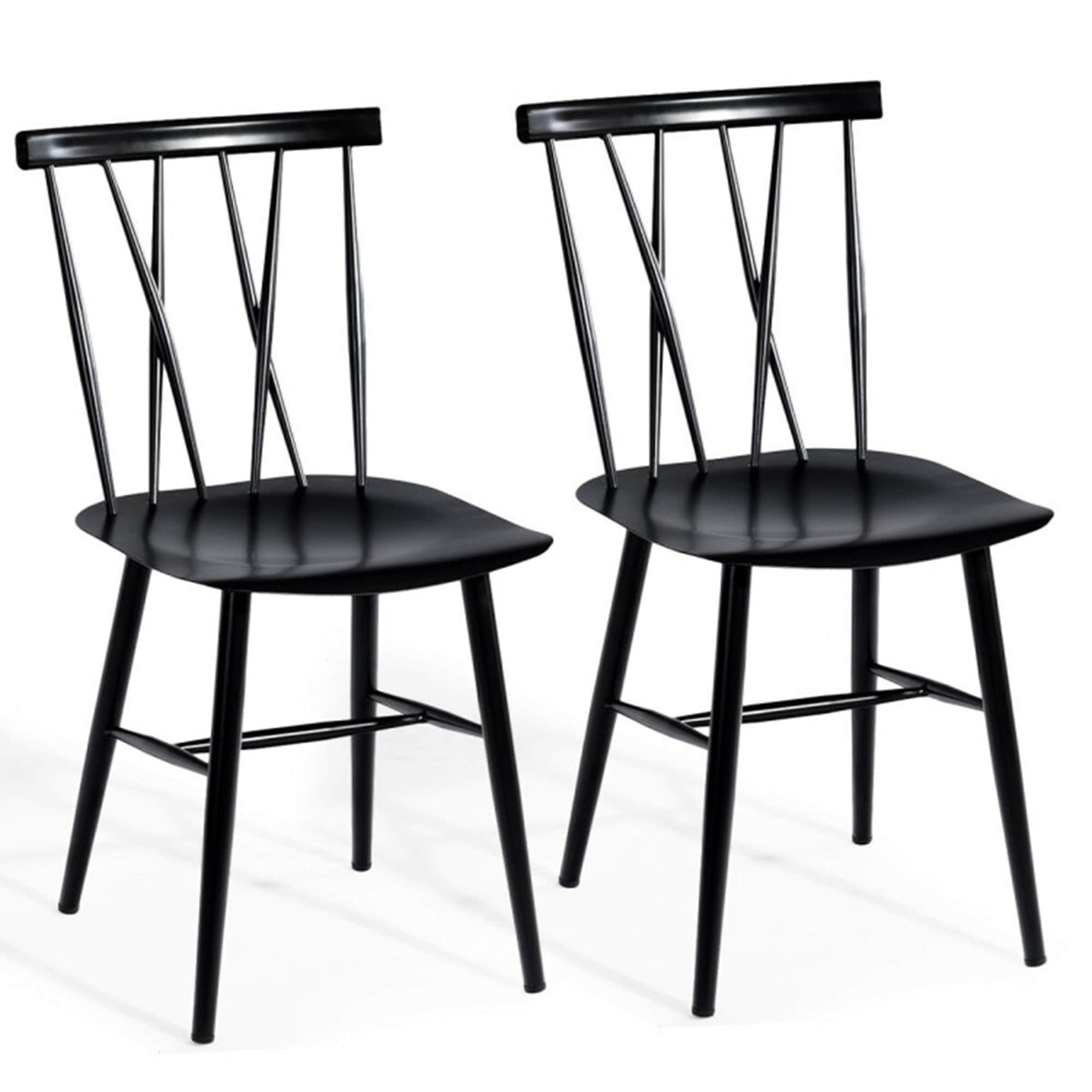 Clihome HM-W212-47 Set of 2 Contemporary/Modern Dining Side Chair (Metal Frame)