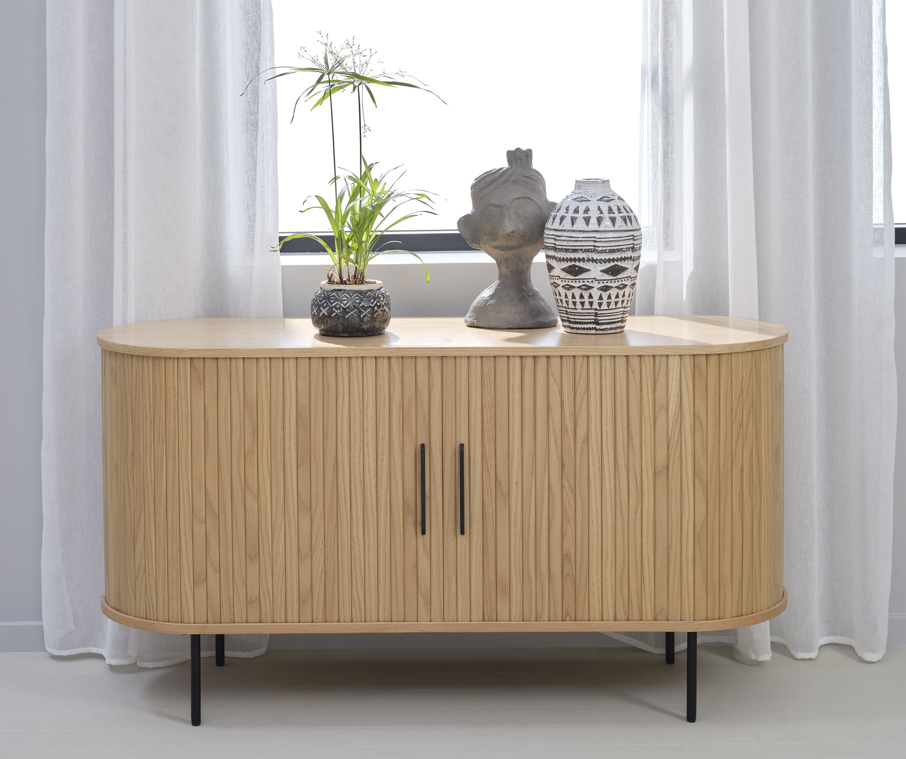  NL-4623-NAT 55-in W 2-Door Natural Oak Accent Cabinet