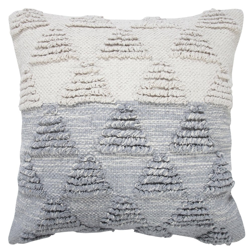 LR Home Ox Bay Hand-Woven Gray/White Geometric All-Natural Cotton Pillow Cover