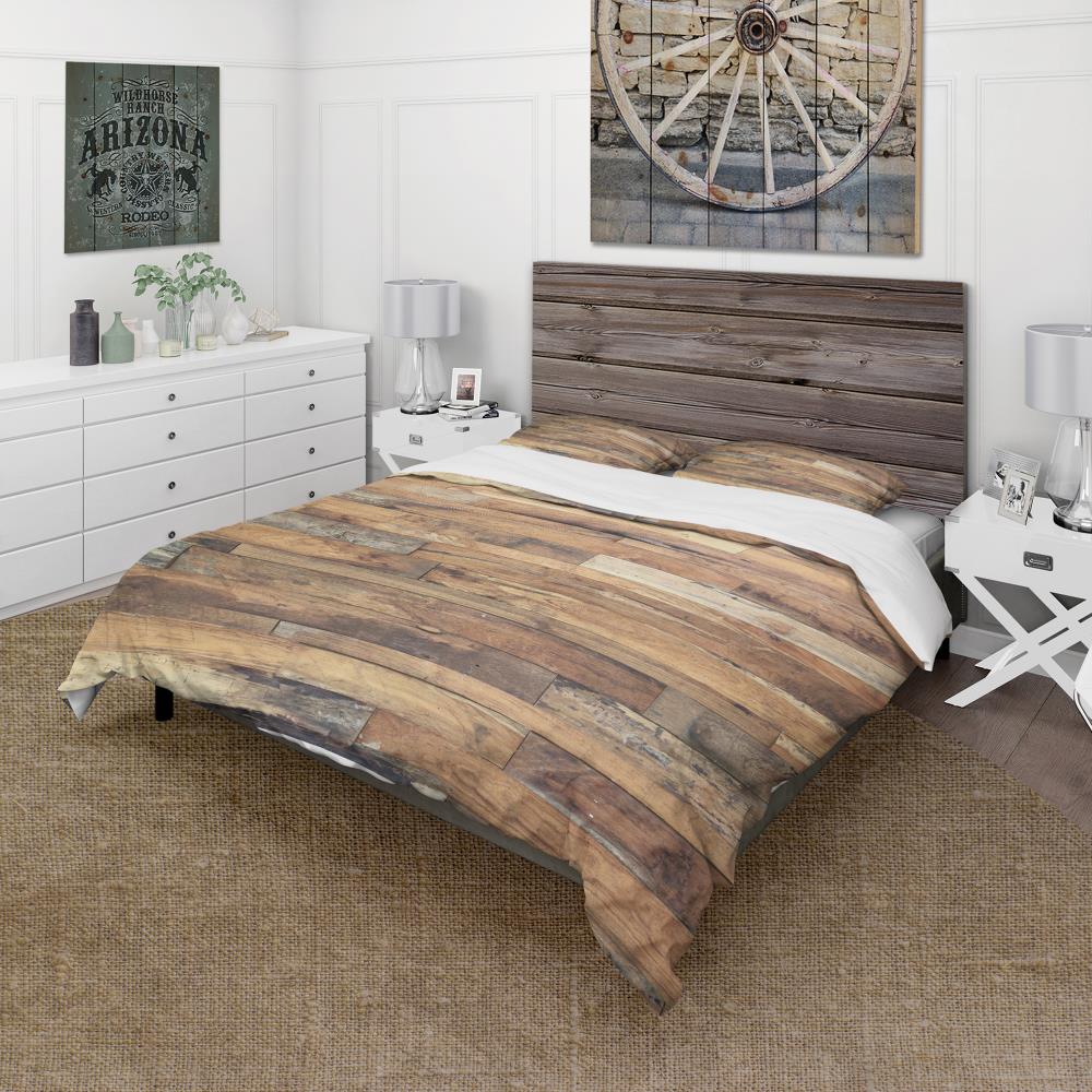 Designart BED19119-Q 3 -Piece Brown Queen Duvet cover Set