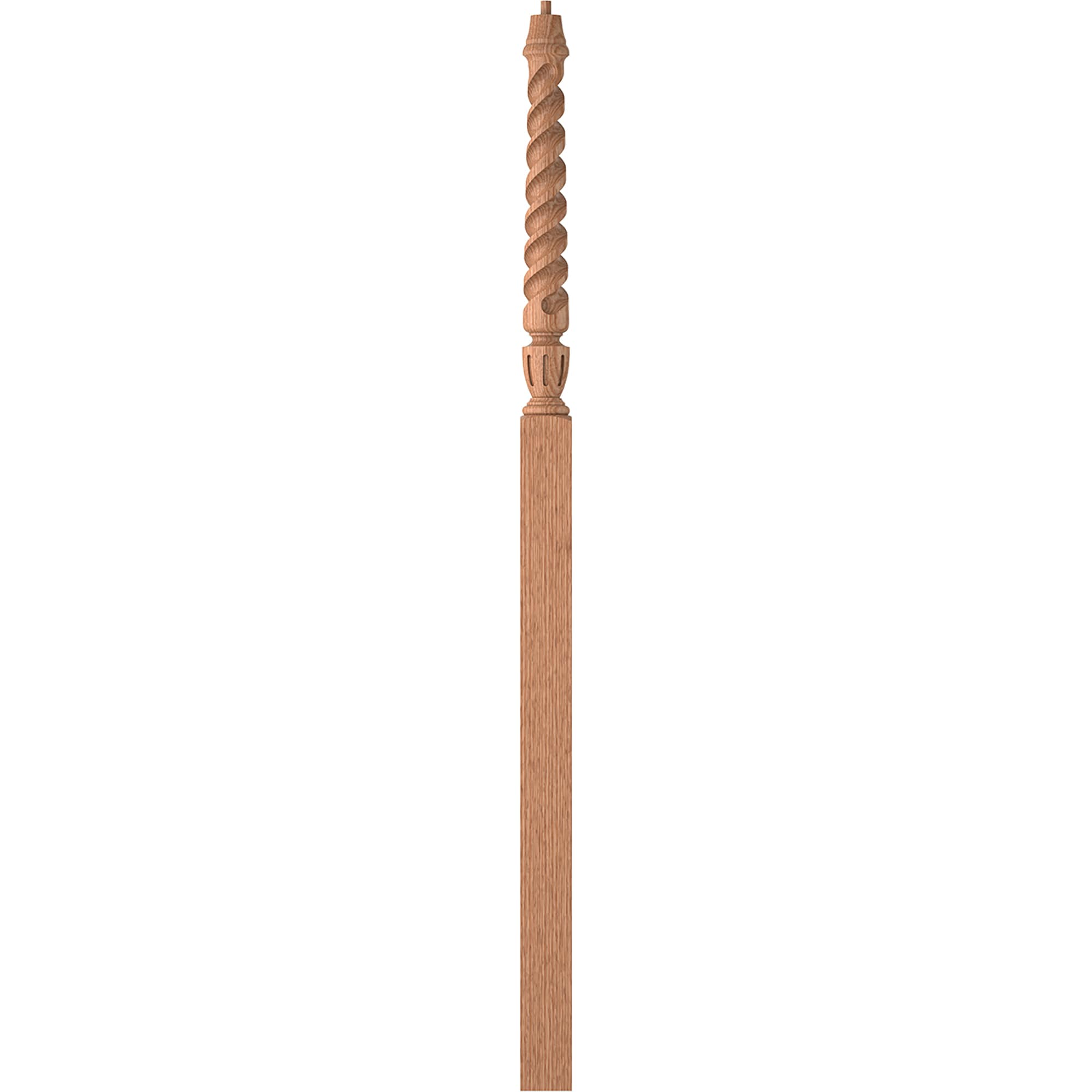 L.J. Smith Stair Systems LJT-3018-O Regent 3.5-in x 73-in Unfinished Red oak Intermediate Stair Newel Post