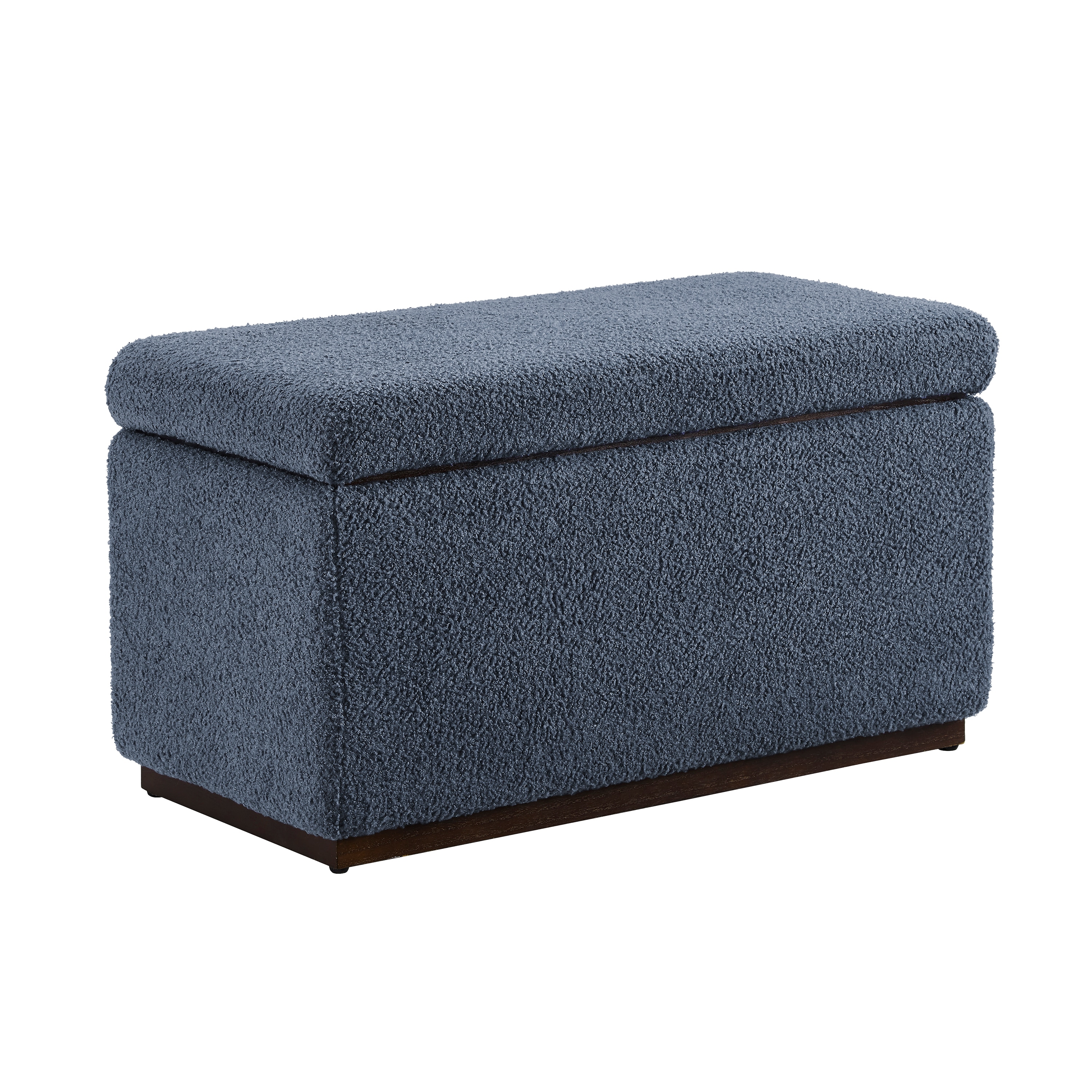 Linon LOWES2113 Modern Blue Gray Knit Storage Ottoman