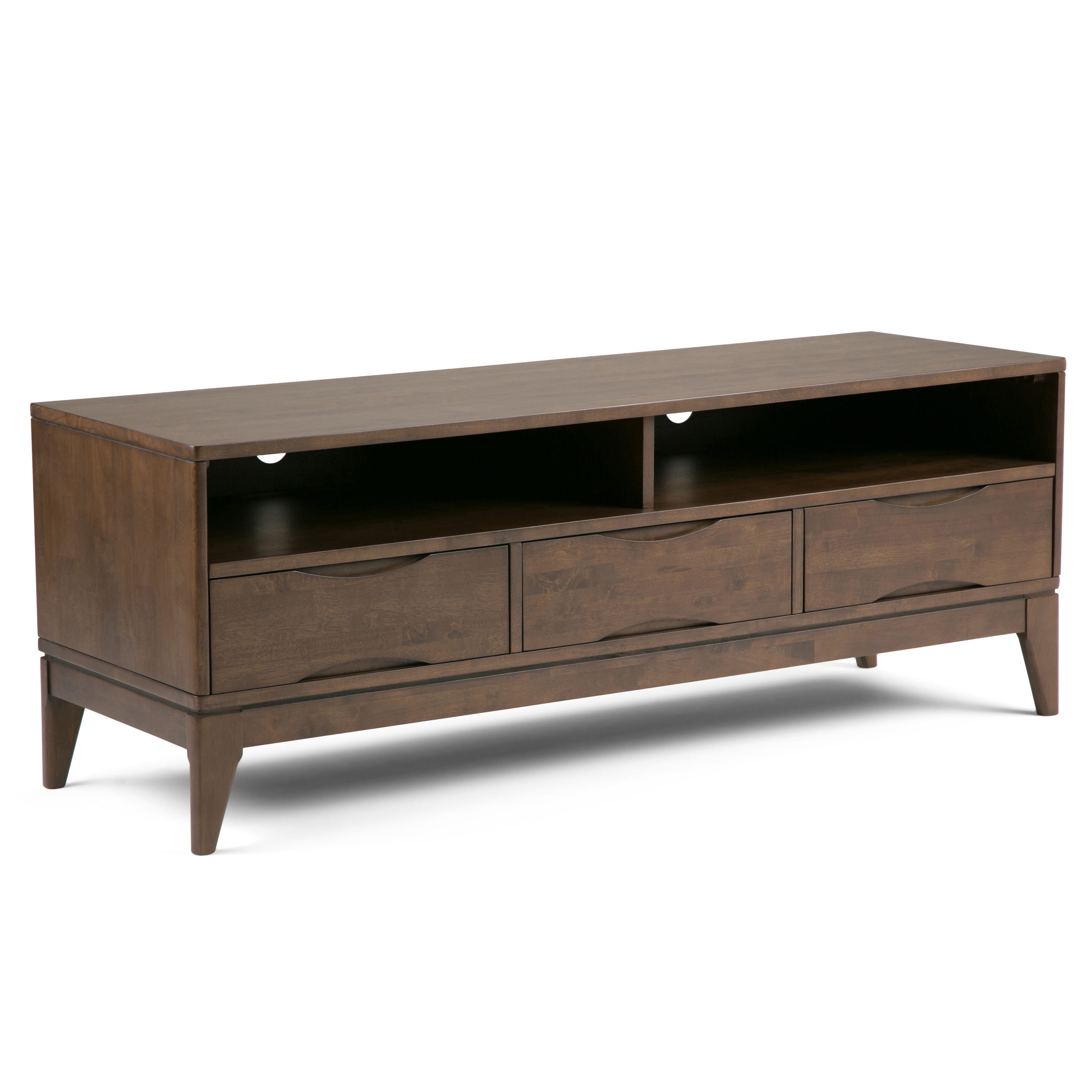 Simpli Home 3AXCHRP-11 Harper Transitional Walnut Brown Tv Stand (Accommodates TVs up to 65-in)