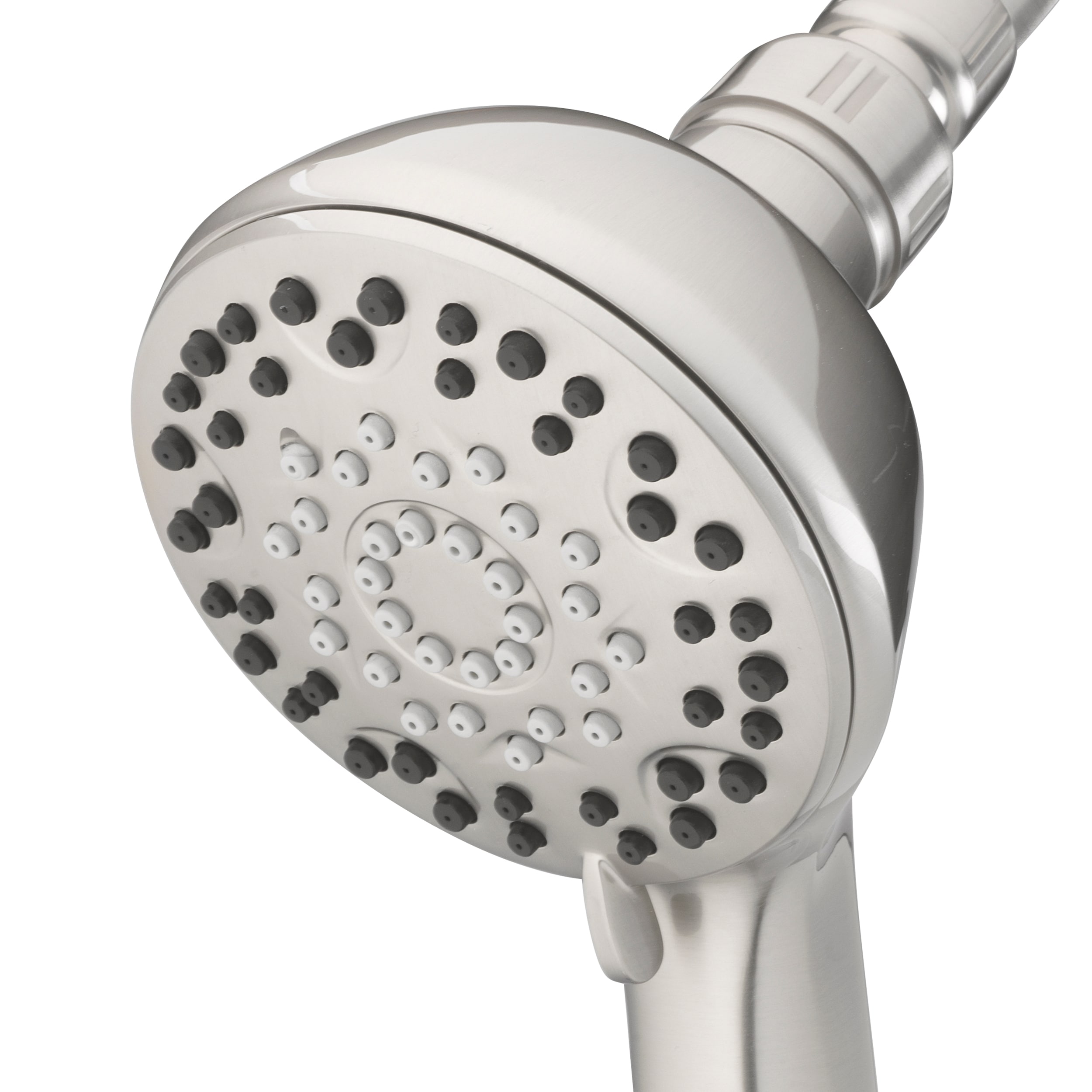 allen + roth Galway Brush Nickel 6in Round Handheld Shower Head 1.8