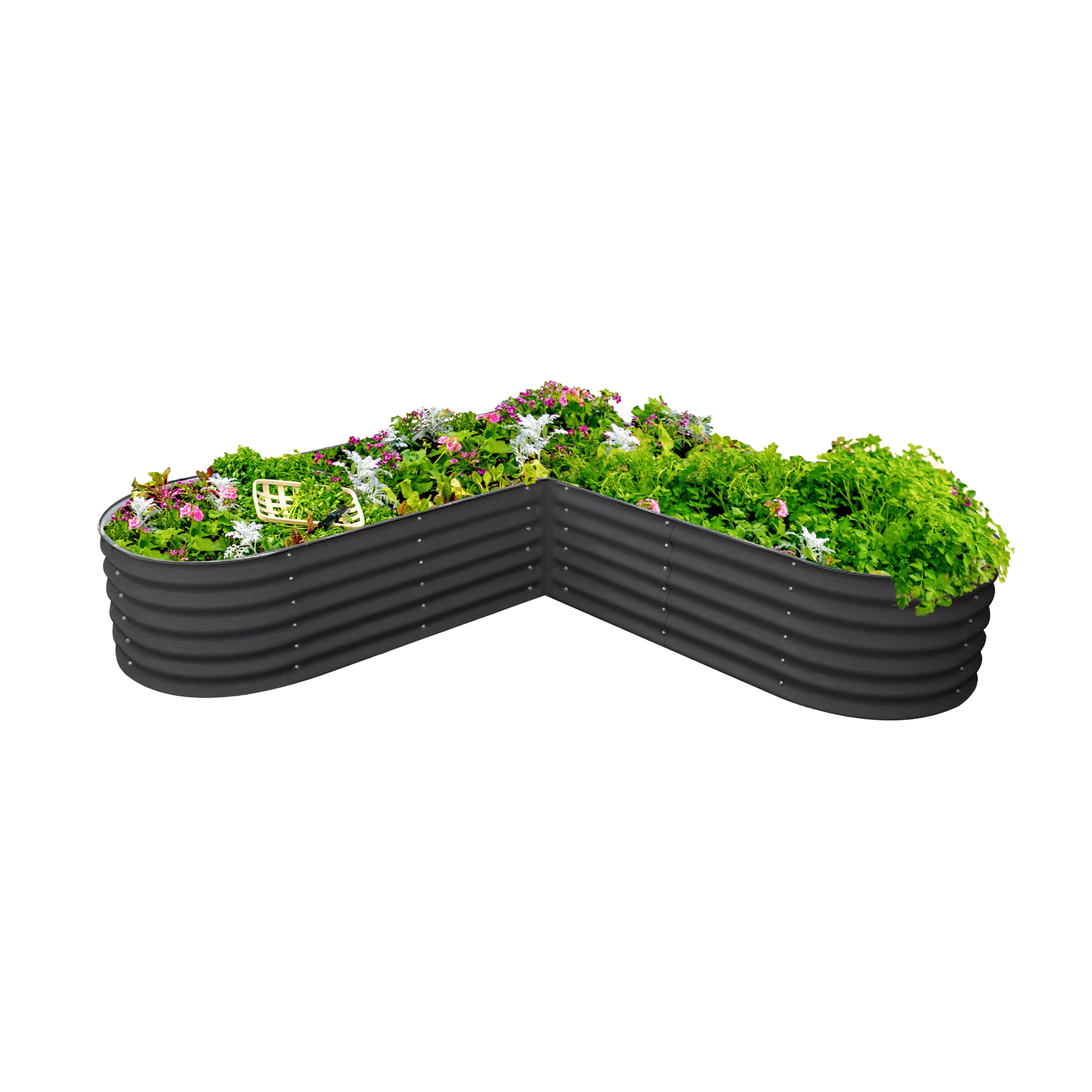 Vego Garden VBLLG17MG 41-cu ft 84-in W x 84-in L x 17-in H Modern Gray Galvanized Metal Raised Garden Bed