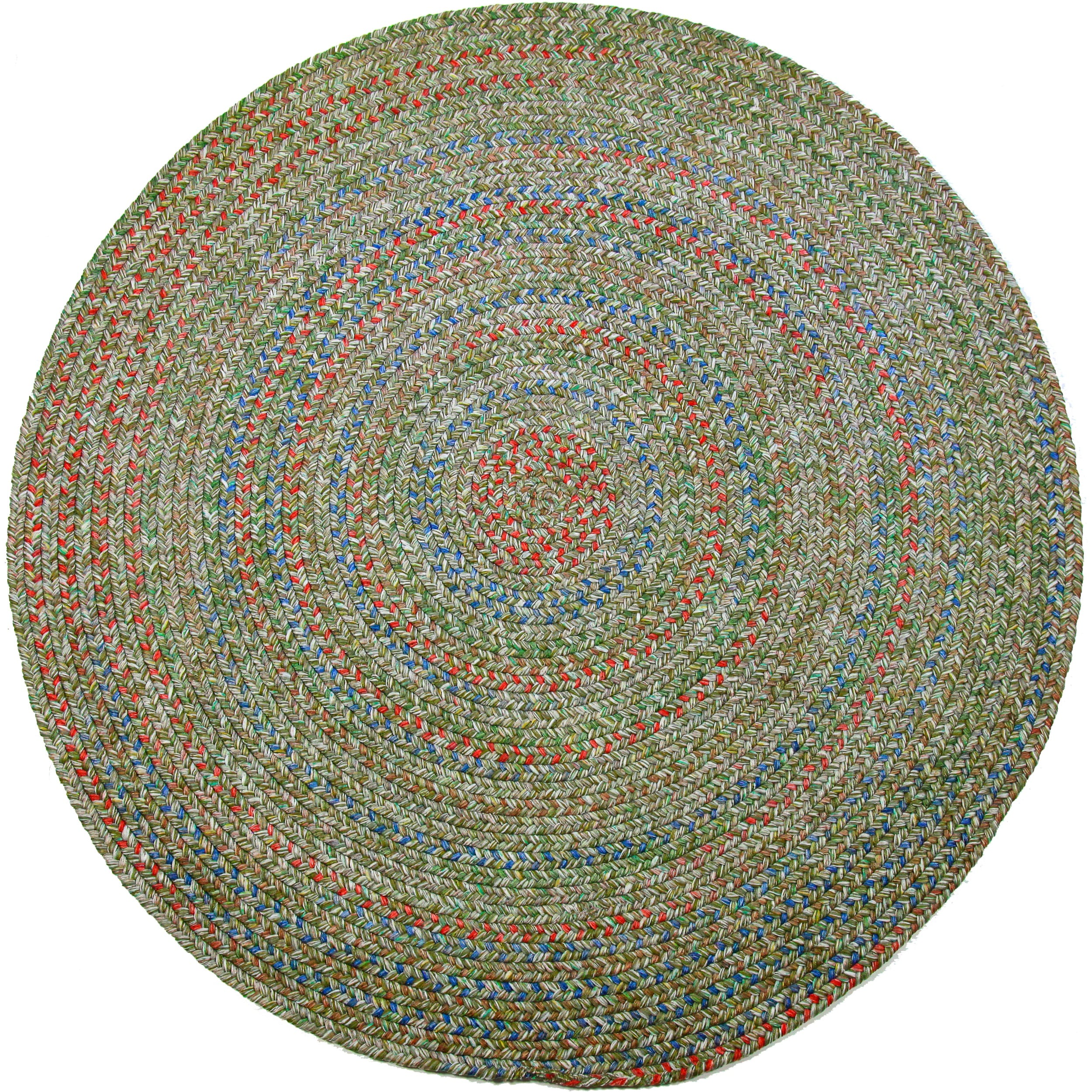 Rhody Rug SO65R096X096 8 x 8 (ft) Braided Polypropylene Moss Round Indoor/Outdoor Geometric Area rug