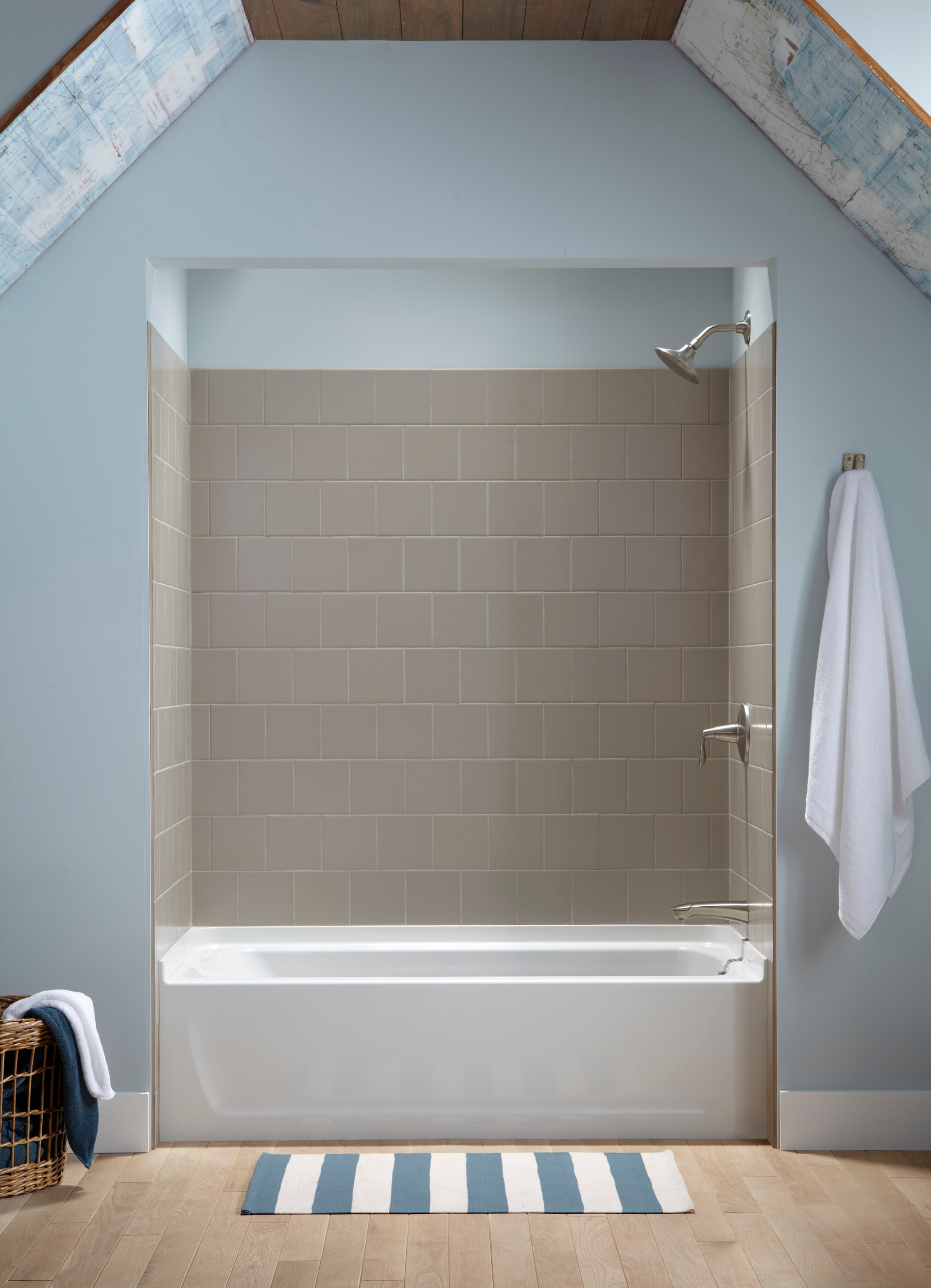 Sterling Medley 34-in W x 72-in H White 2 -Piece Direct to Stud Alcove Shower side wall panel