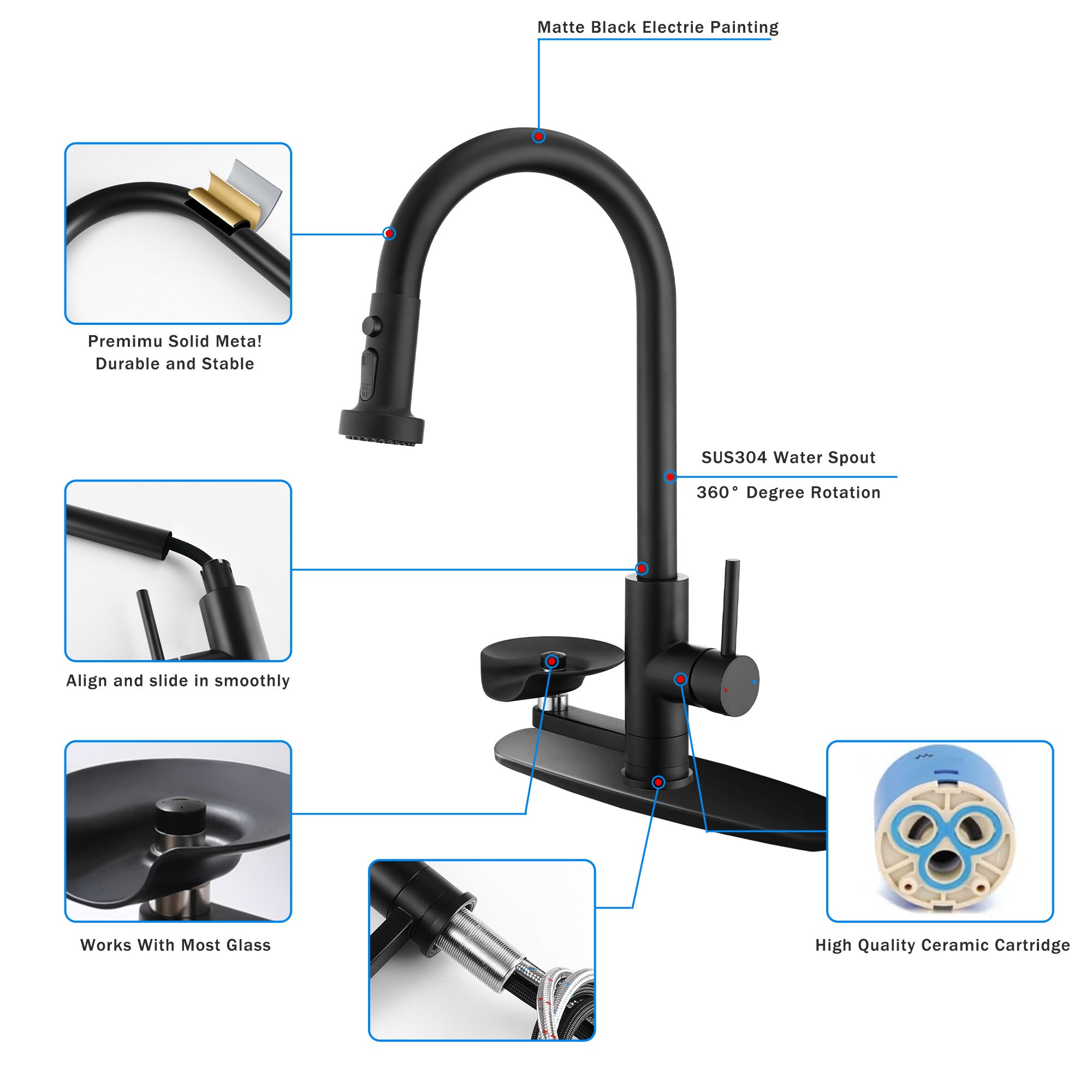 Clihome DG-KF26MB01 Kitchen-Faucets - View #5