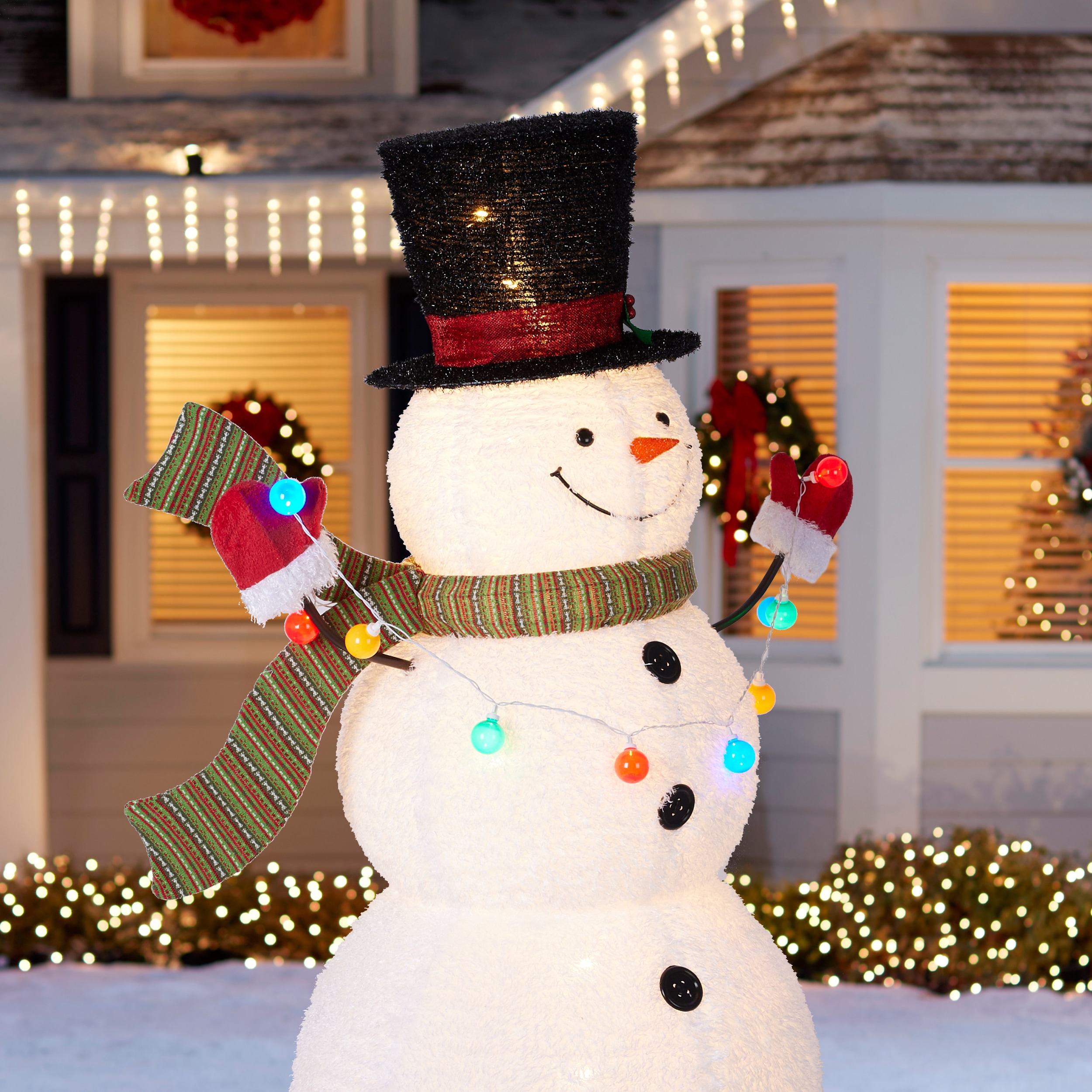 Holiday Living 72-in Snowman Yard Decoration with Multicolor LED