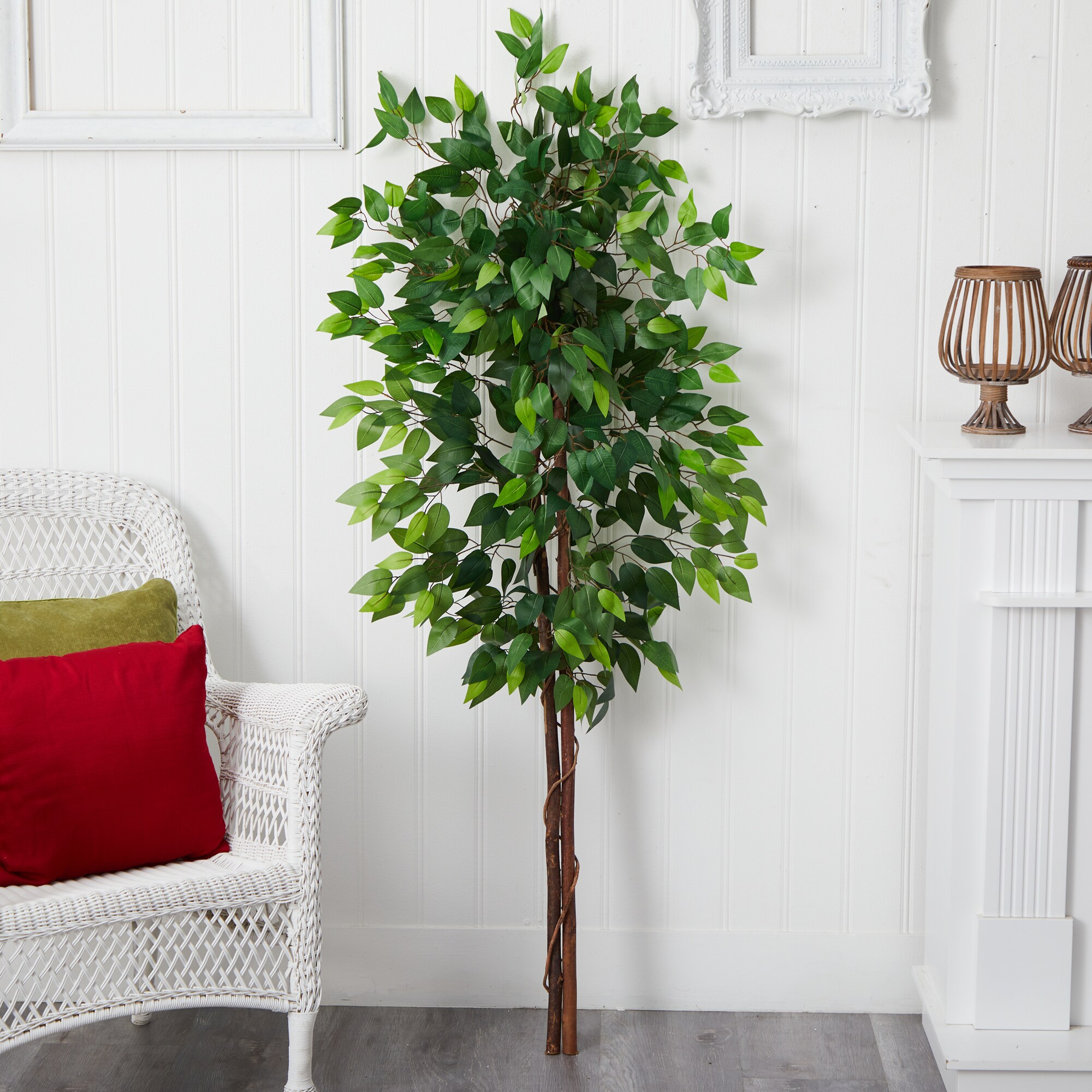 Nearly Natural 3' Ficus Artificial Tree, Green