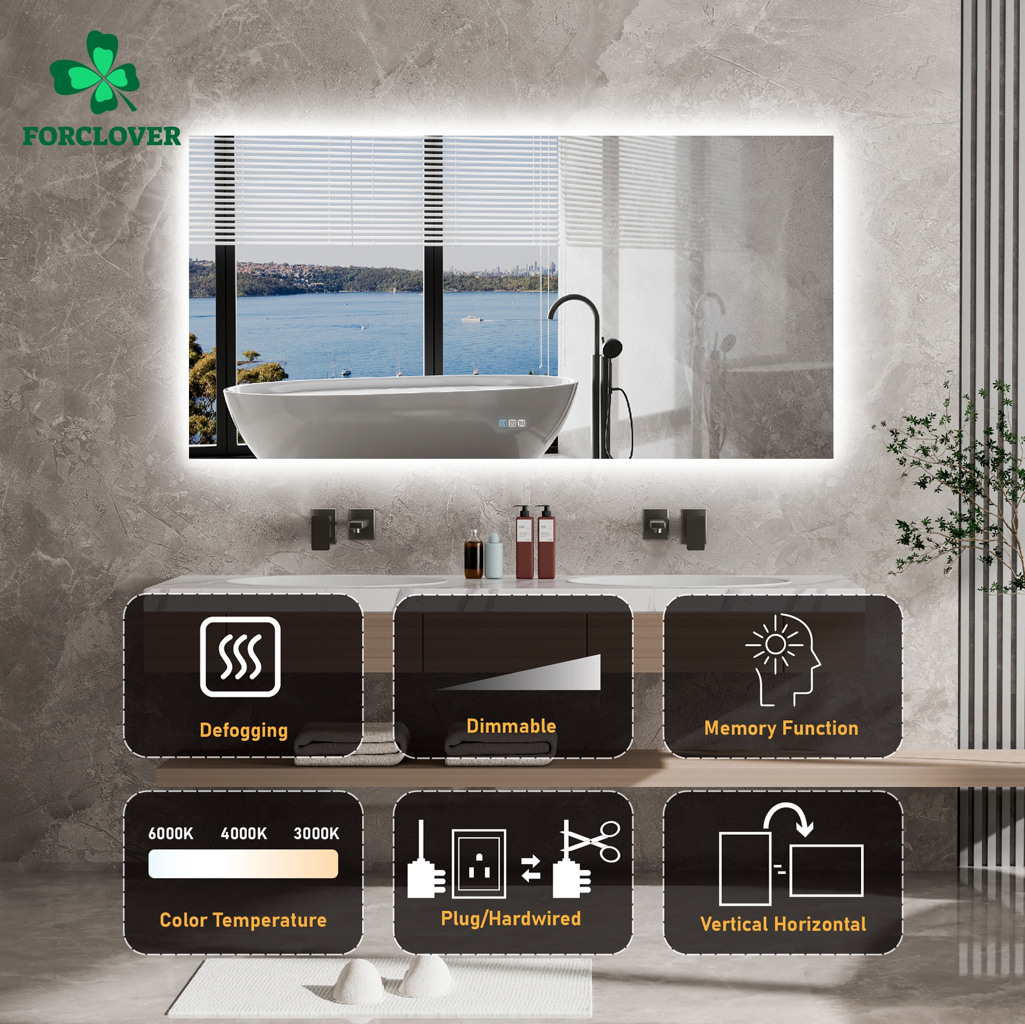 Forclover ALF-15W7236 Framed-Bath-Mirrors - View #9