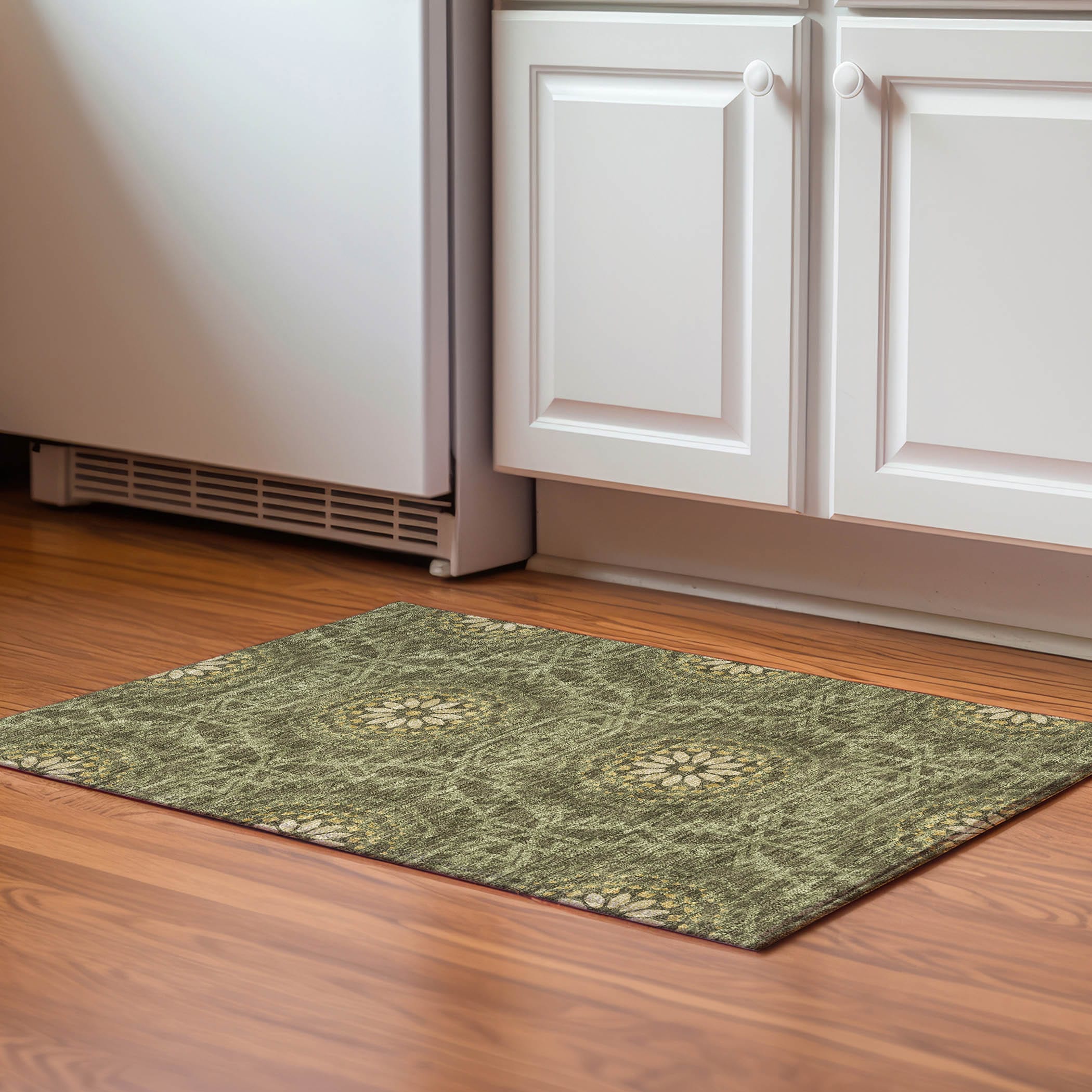 Addison Rugs AMF619OL20X30 Mayfield AMF619OL 2 x 3 (ft) Loomed Polyester Olive Rectangular Indoor Geometric Machine washable Area rug