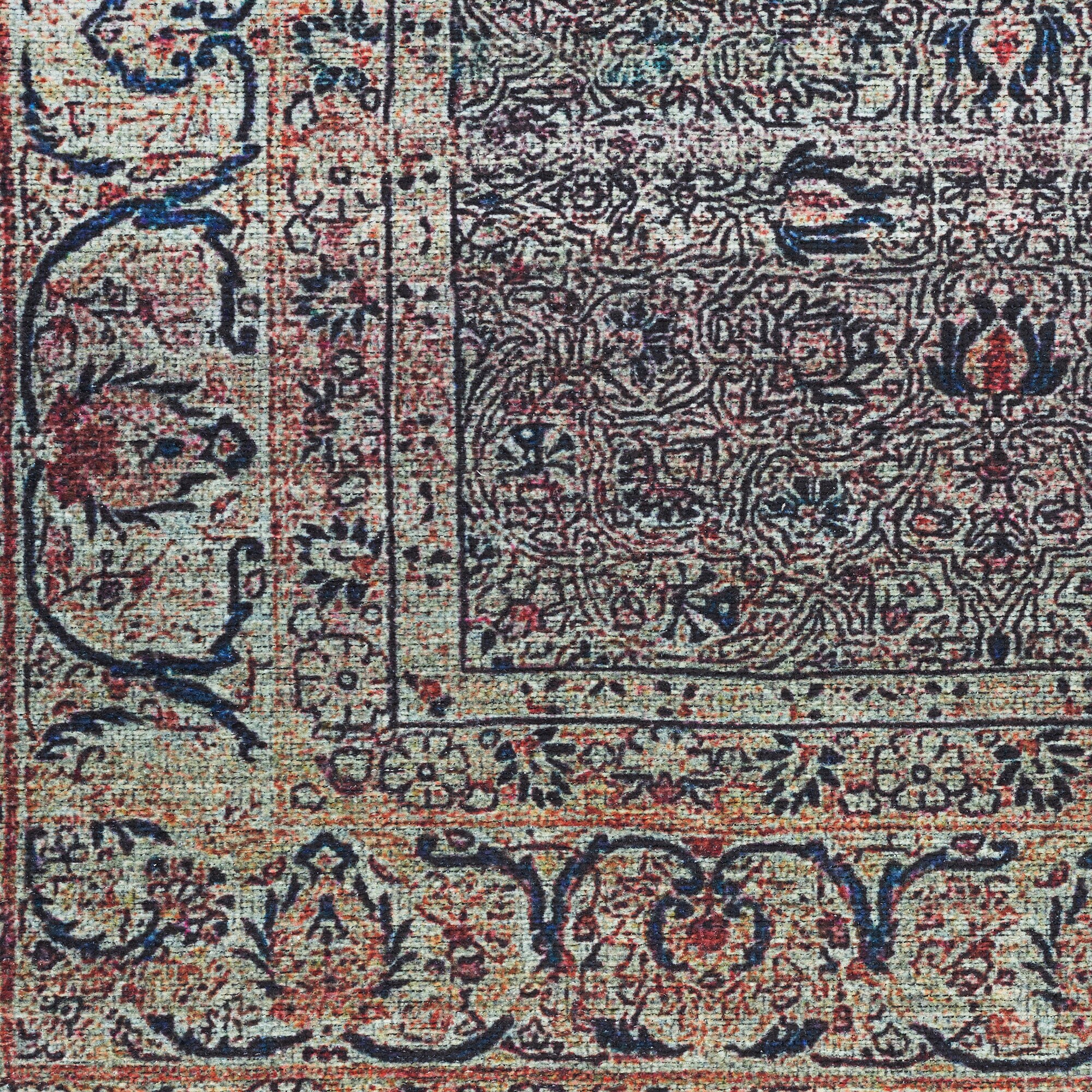 Emerald Vintage Flatwoven 5' x 7' Synthetic Easy Care Rug