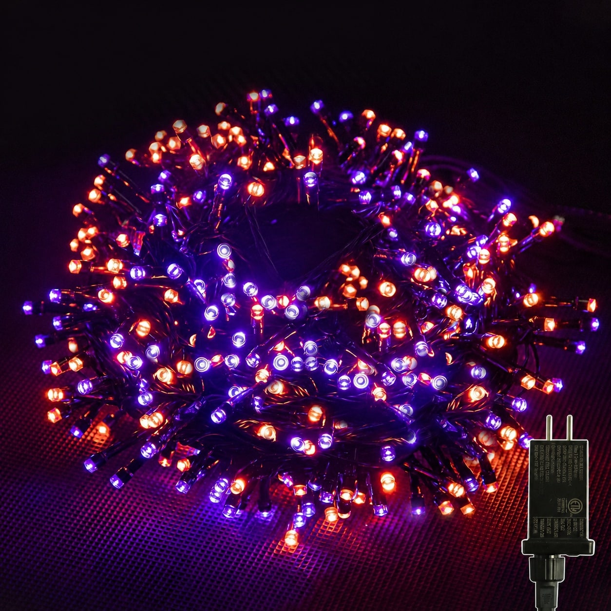 Vrbgify  180FT 500LED Halloween String Lights Orange Purple Outdoor Indoor Waterproof Plug in 8 Modes Memory Function Tree Lights for Party Decor