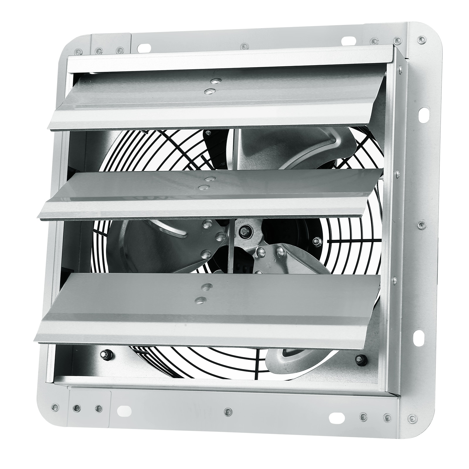 LUXEYARD 10in Shutter Exhaust Fan High-speed 820 CFM Aluminum Wall Mount Attic Fan with AC-motor Ventilation and Cooling for Greenhouses Garages Sheds Shops FCC