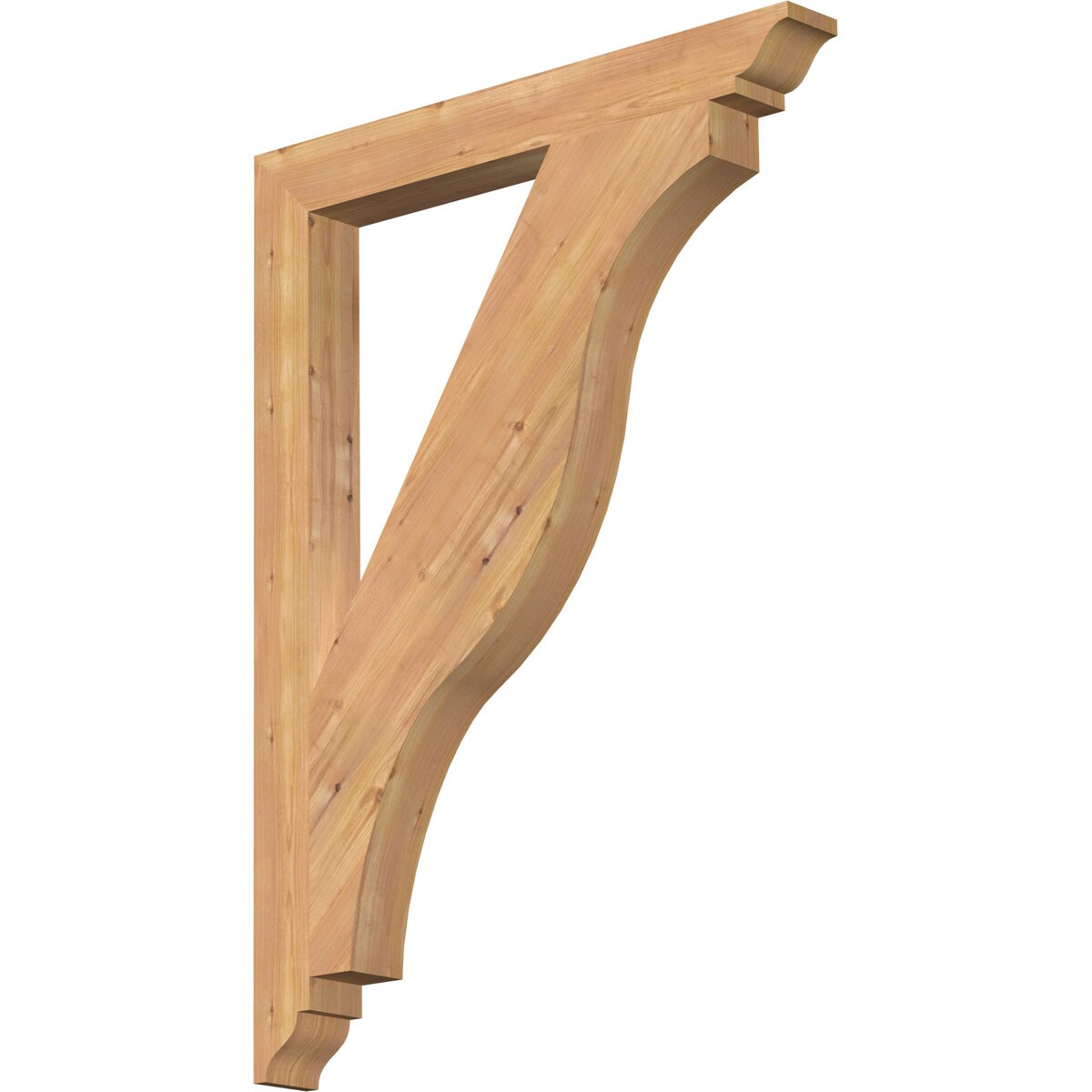 Ekena Millwork BKT04X32X44FST01SWR Funston traditional smooth 3-1/2-in x 32-in x 44-in Western red cedar Brown Wood Standard bracket