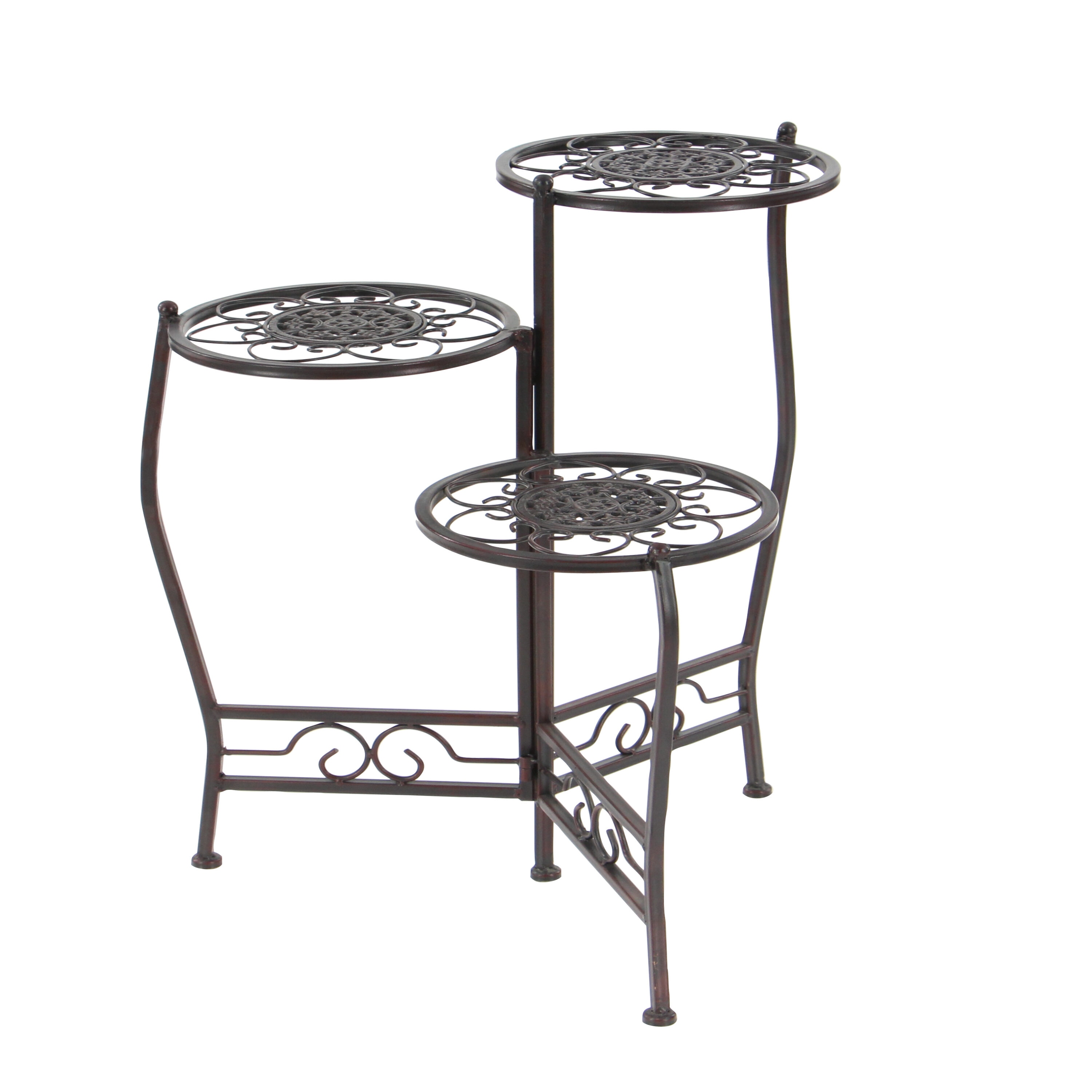 Grayson Lane 18-in H x 41-in W Rust Brown 3 Tier Indoor/Outdoor Round ...