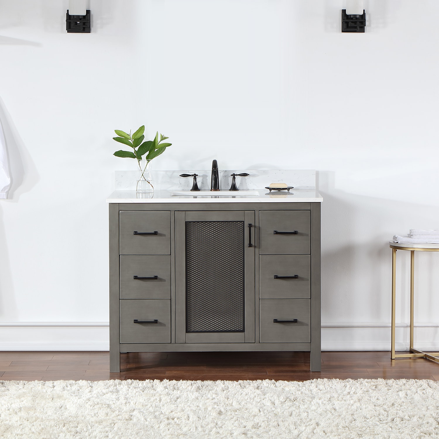 42 in. Sink & Drawer Bathroom Vanity Base Cabinet in Unfinished Poplar