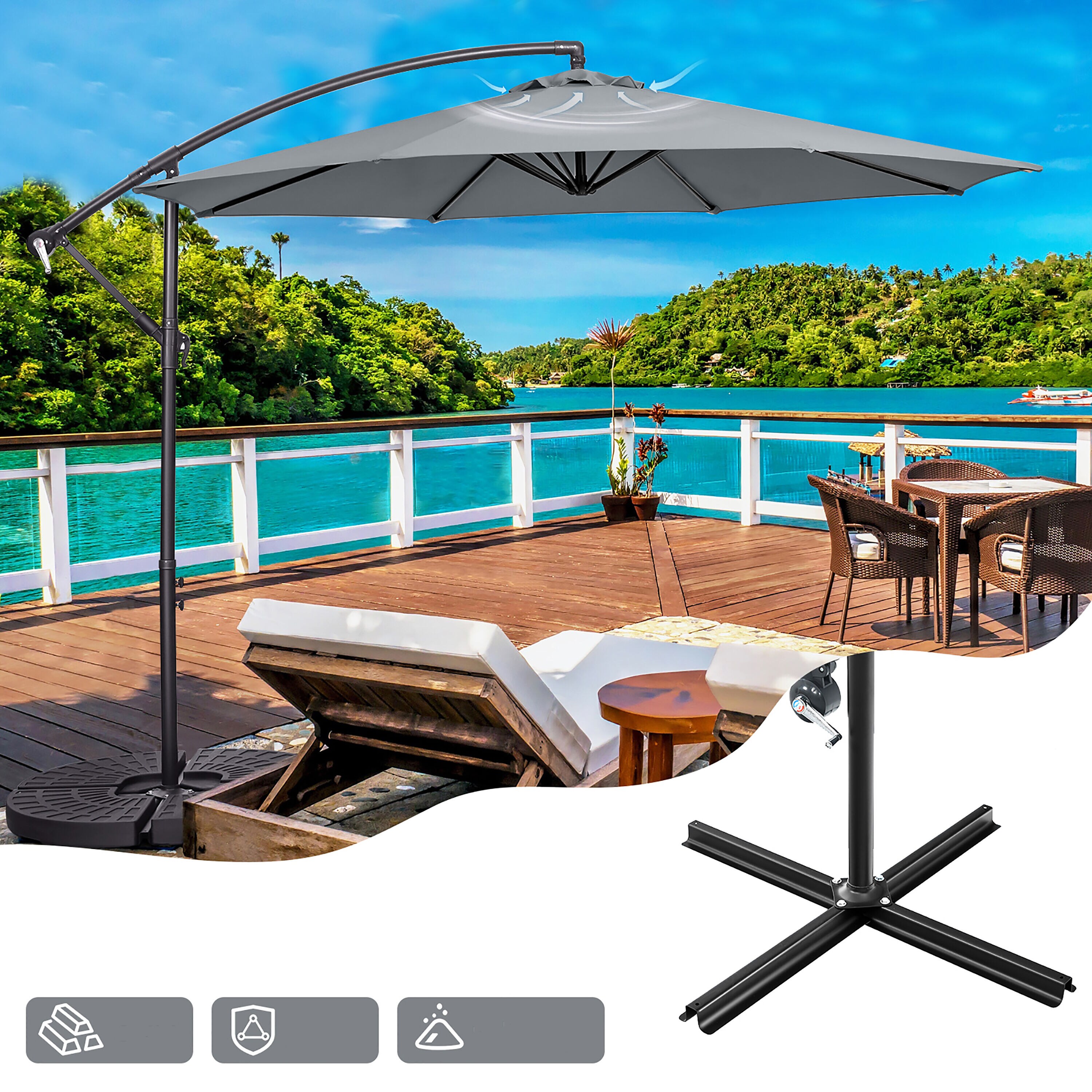 Costway NP10171SL Umbrellas-2 - View #7