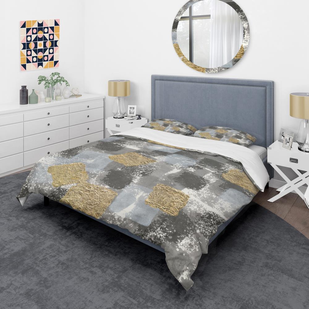 Designart BED30404-K 3 -Piece Black King Duvet cover Set