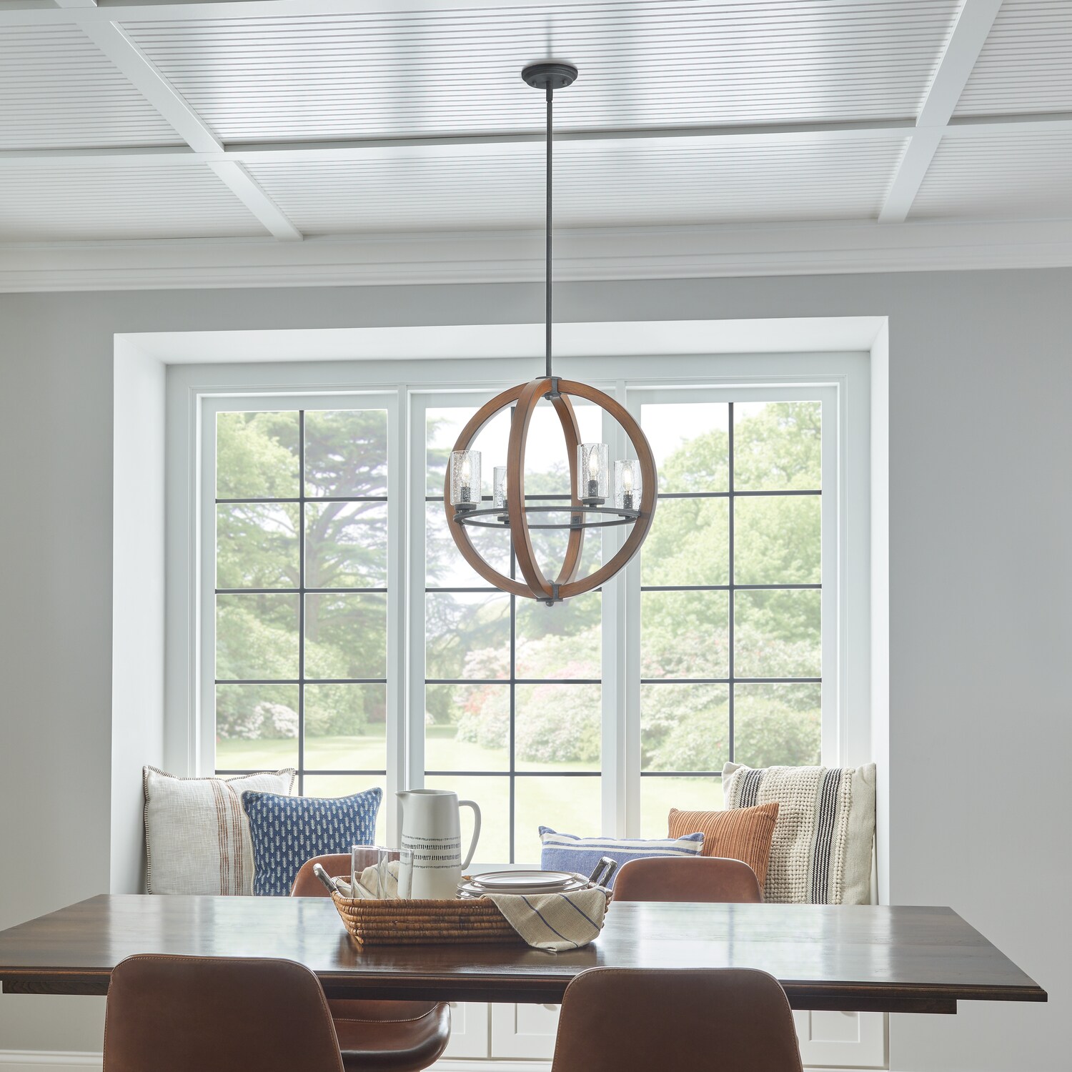 Kichler Grand Bank 4-Light Brown Farmhouse Cage Chandelier