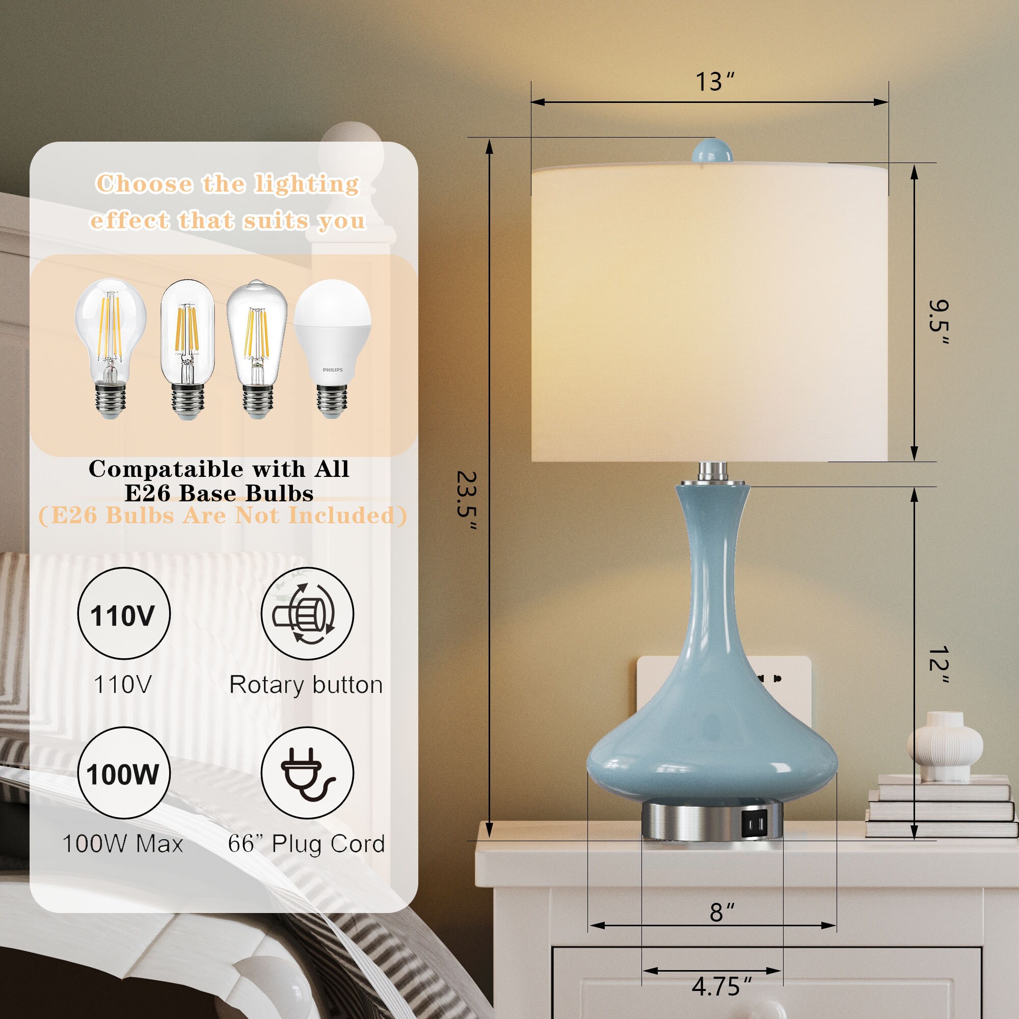 Maxax T252-BU-S Table-Lamps - View #5