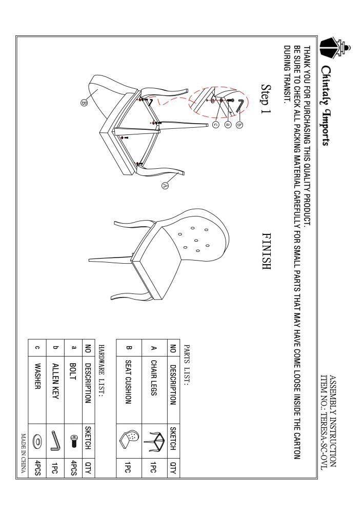 Chintaly Imports TERESA-SC-OVL Dining-Chairs - View #4