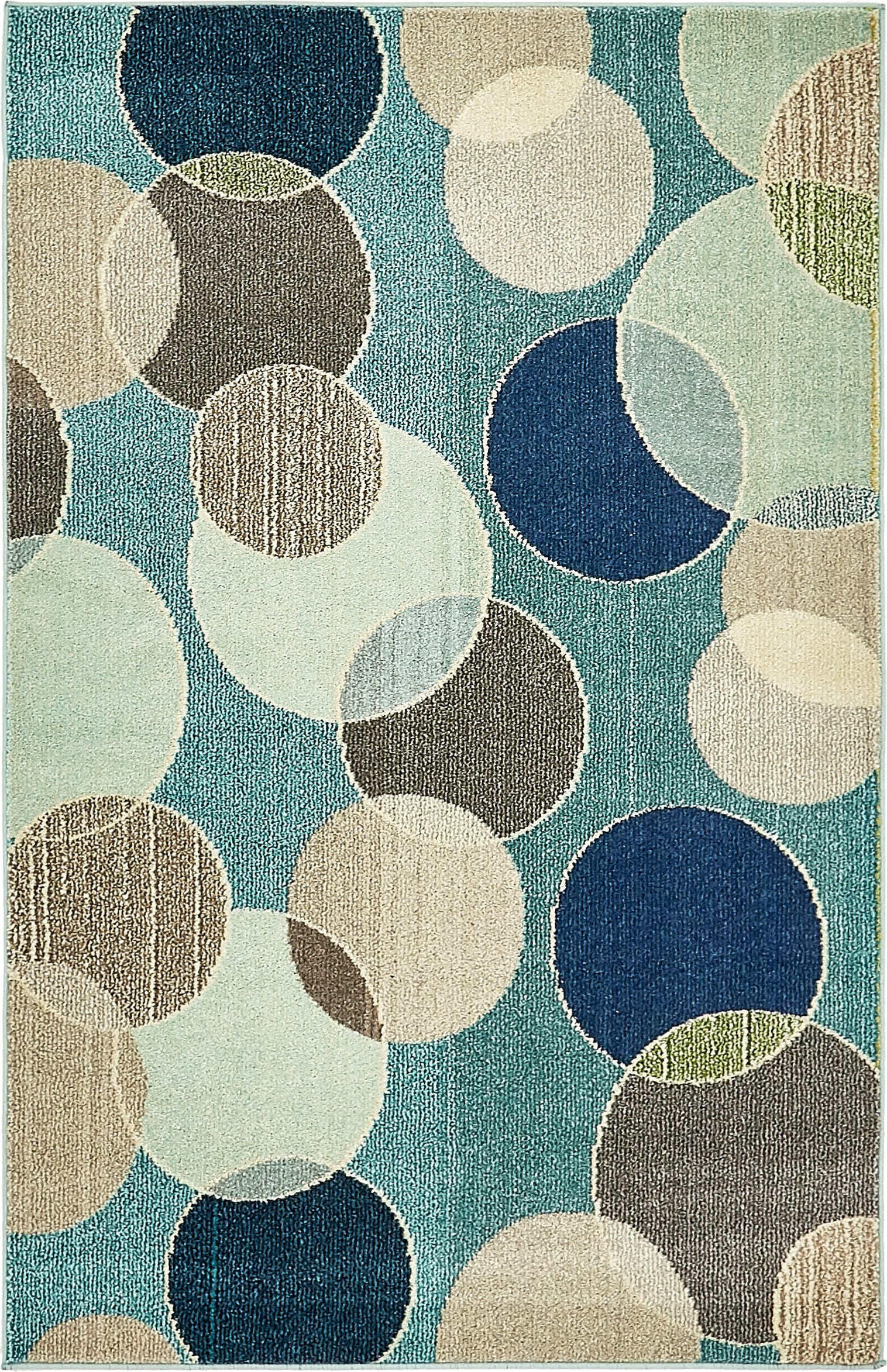Unique Loom 3139818 Seaside Chromatic 4 x 6 (ft) Loomed Polypropylene Blue/Beige Rectangular Indoor Geometric Coastal Area rug
