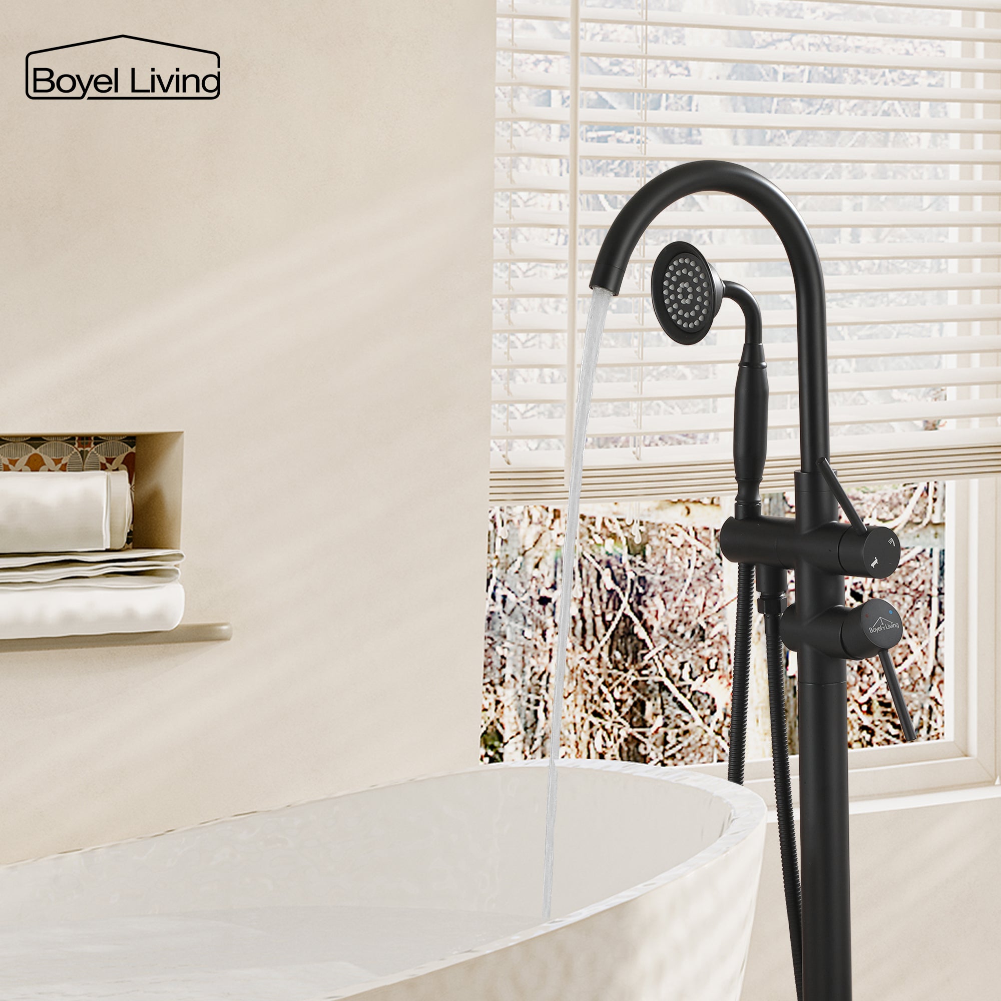 Boyel Living MS-1515-2-MB Roman-Tub-Faucets - View #5